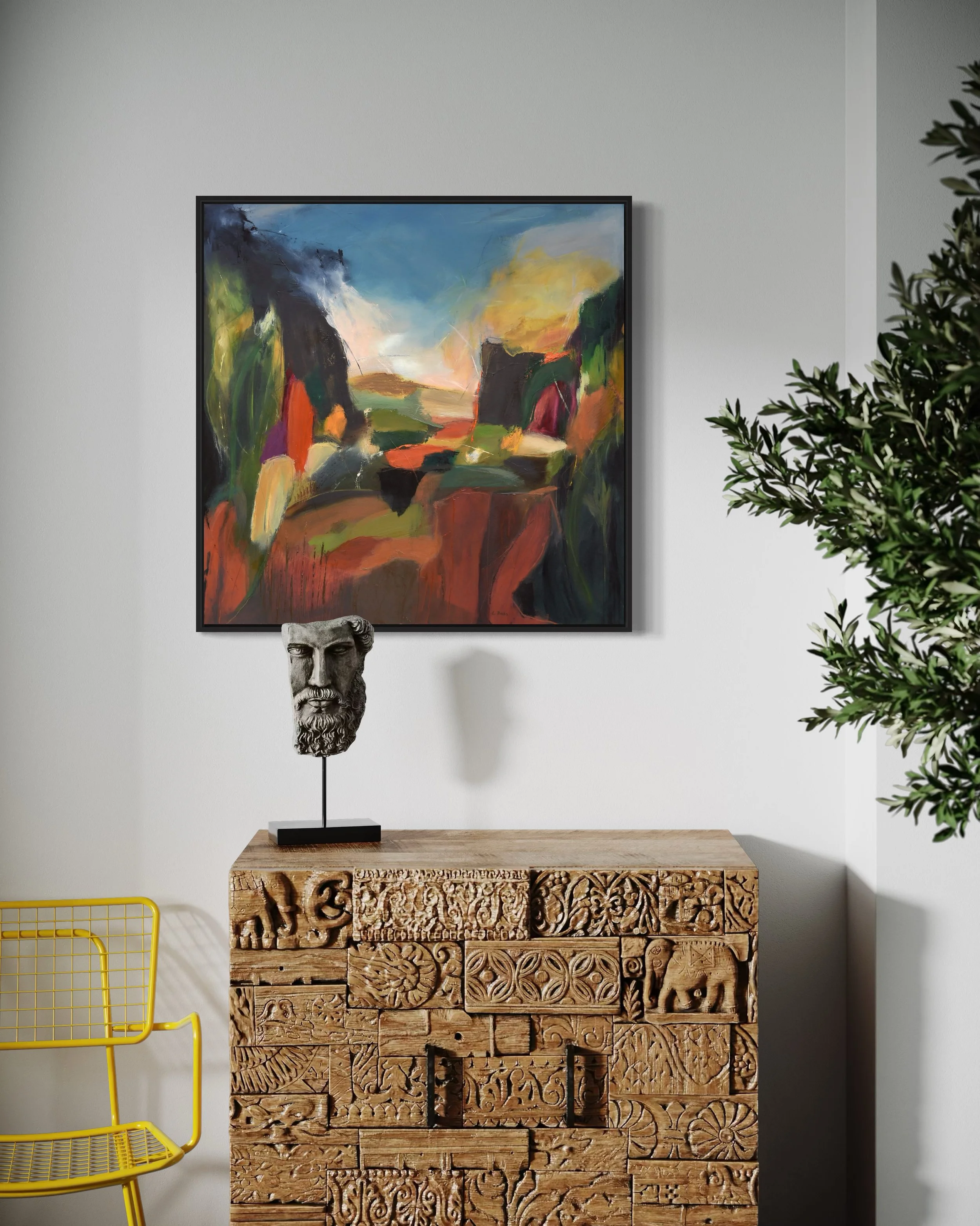 The Mountains Keep Our Secrets, Oil on Stretched Canvas, 80x80cm
