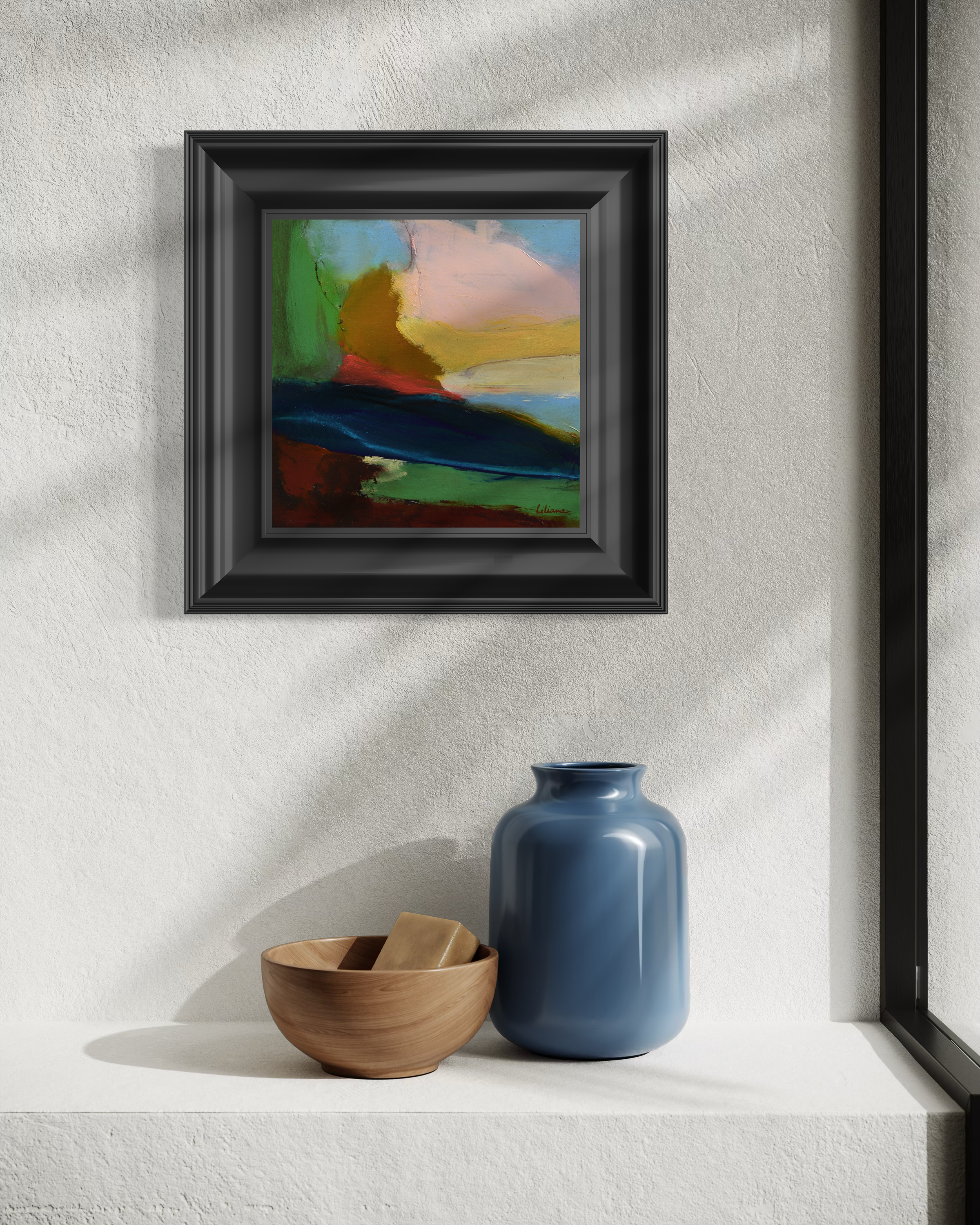 Marks & Echoes II, Oil on Cradled Wood Board, 20x20cm
