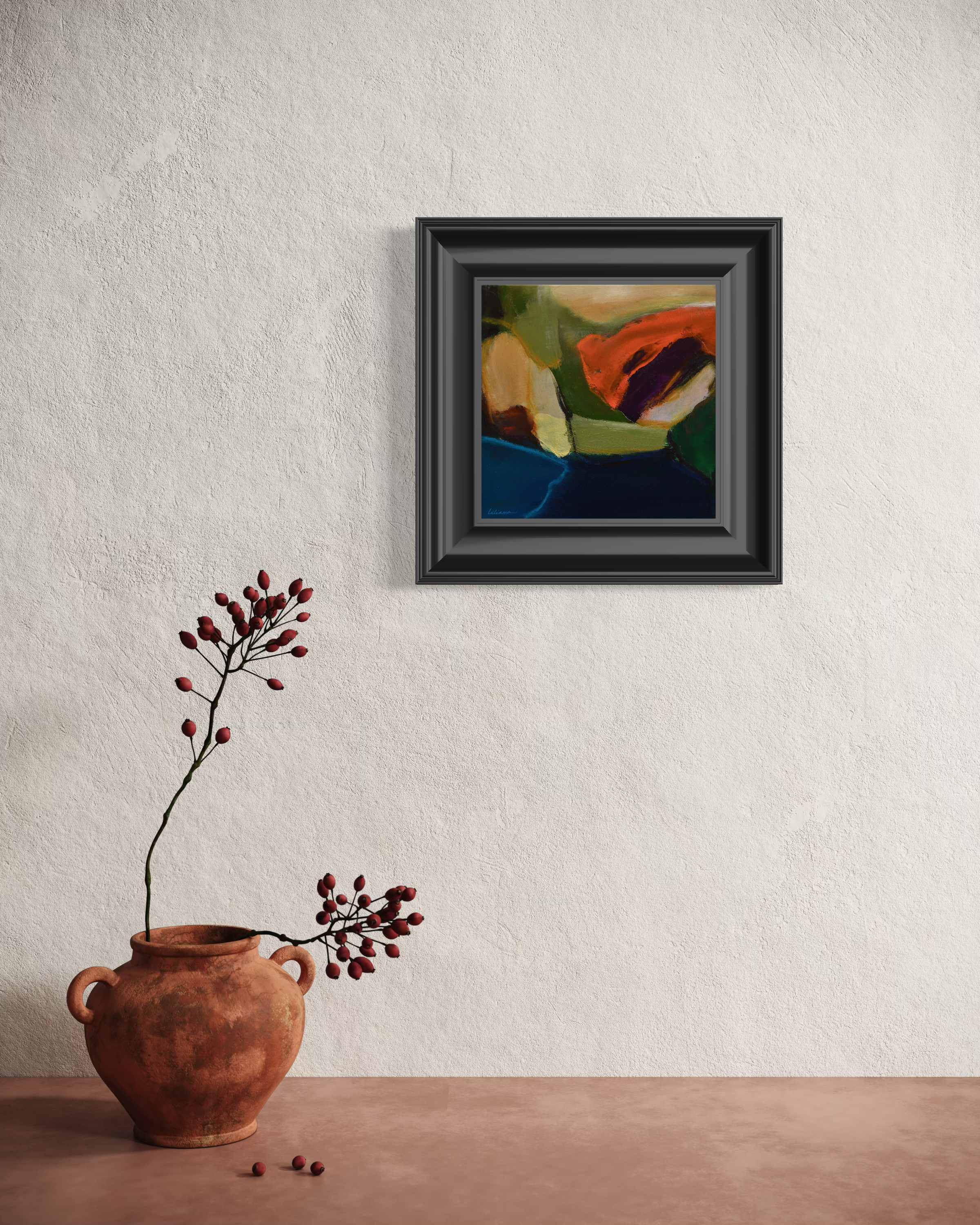 Marks & Echoes III, Oil on Cradled Wood Board, 20x20cm