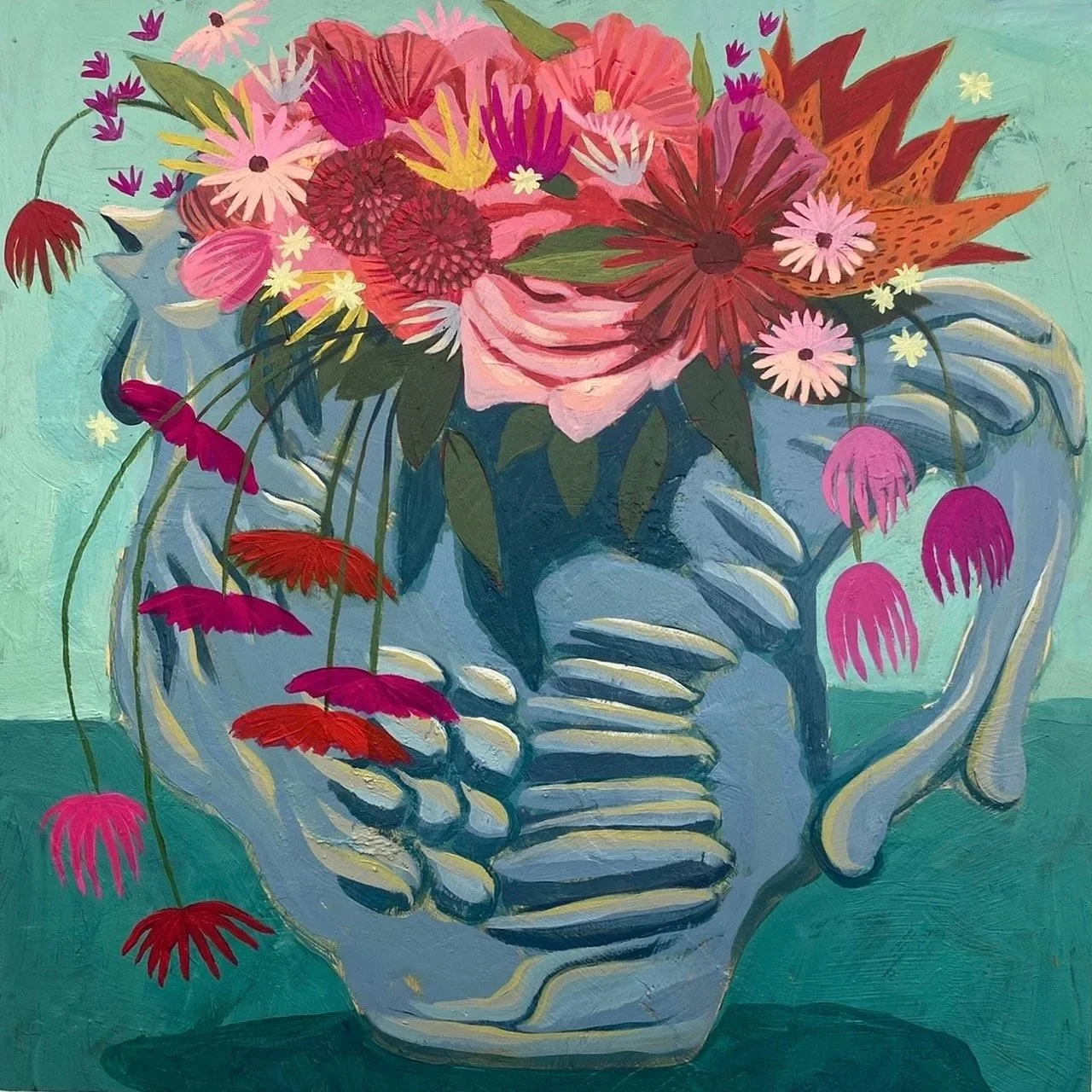 Fresh take on the classic rooster pitcher 🐓🌺 vibrant, charming, and full of good fortune.
Affordably priced originals by Linda Moss: 16x16” at $800 and 14x14” at $600. Perfect gifts for someone special ...or for yourself. 🎁