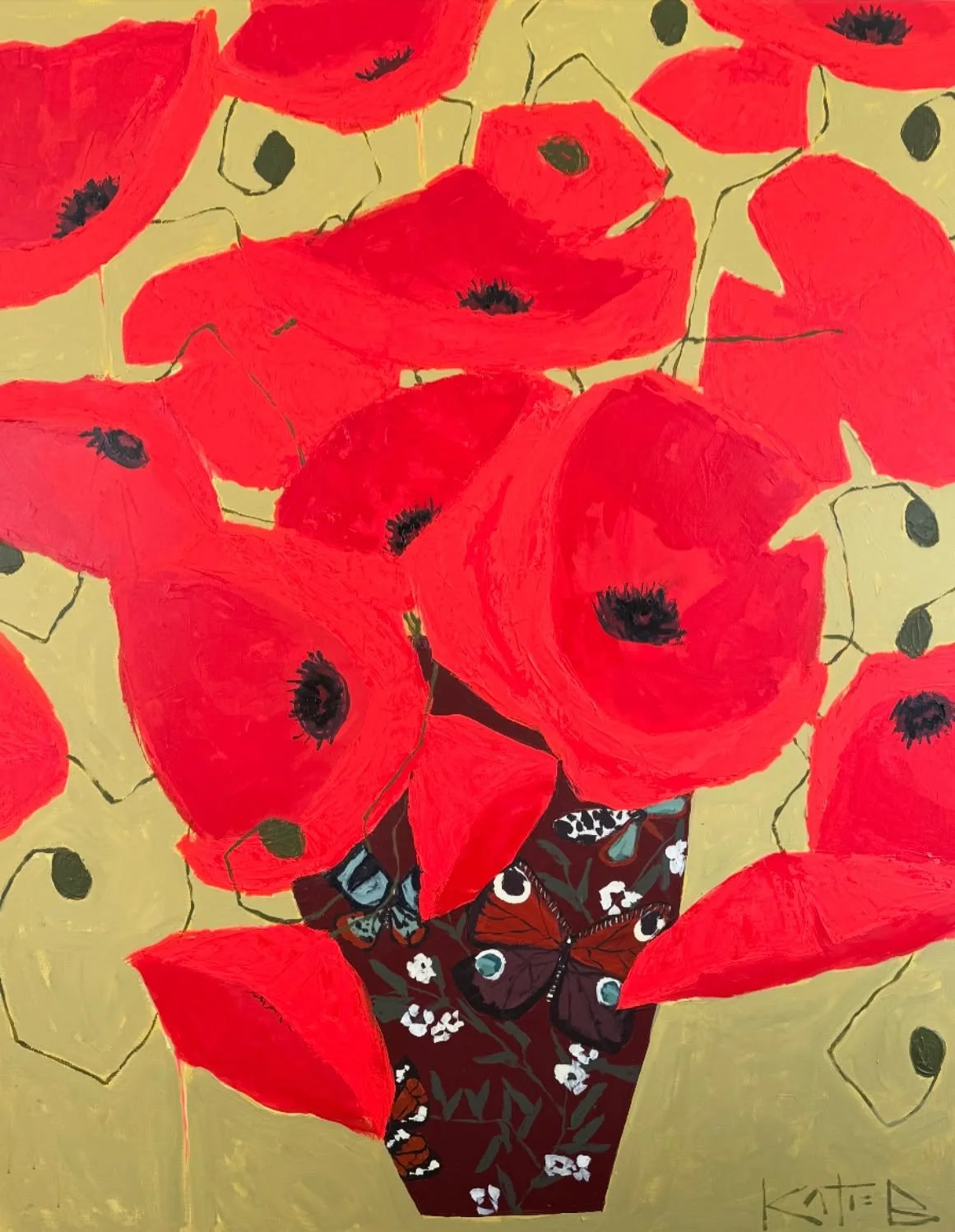 A hint of what&rsquo;s to come&hellip; 🌺 These poppies are just the beginning. New paintings from artist Katie Brown are arriving soon &mdash; think bold, beautiful, and in full bloom ✨ Message us for an early peek.