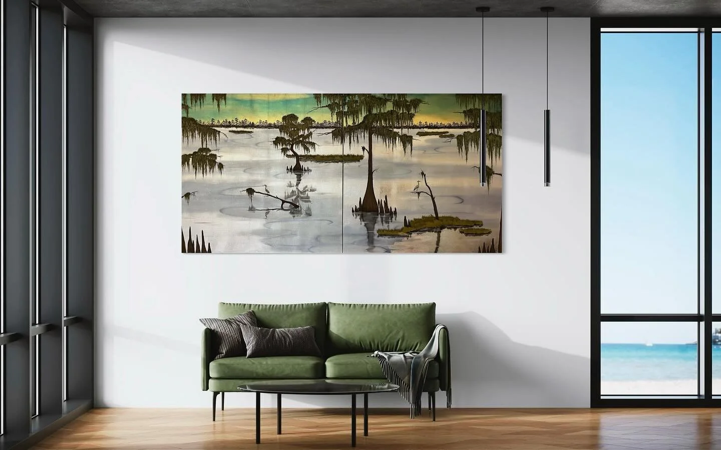 Two new 48x48 paintings by Bekye Fargason. They have mixed media silver and gold leaf. 3D plaster and pen and ink detailing. They can be sold separately or as a 48x96 diptych as seen above. Message us for details