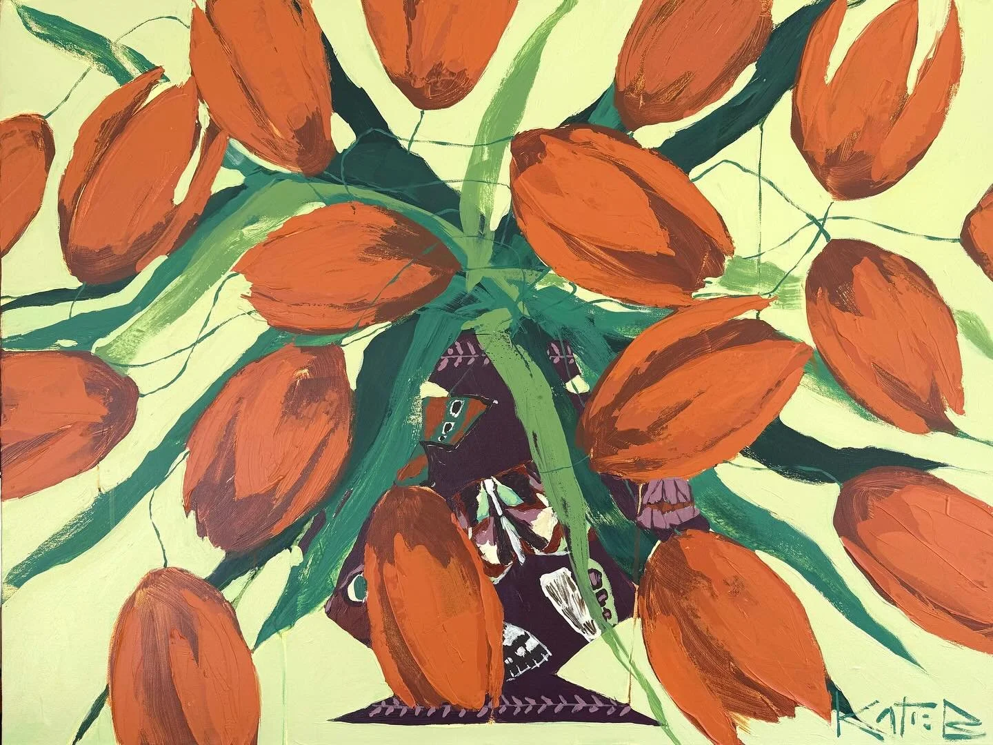 &ldquo;A Little Rusty&rdquo; a brand new 30x40 headed our way by Katie Brown. Great graphic shapes, texture and color. Message us for further details or check out the whole collection out on our website