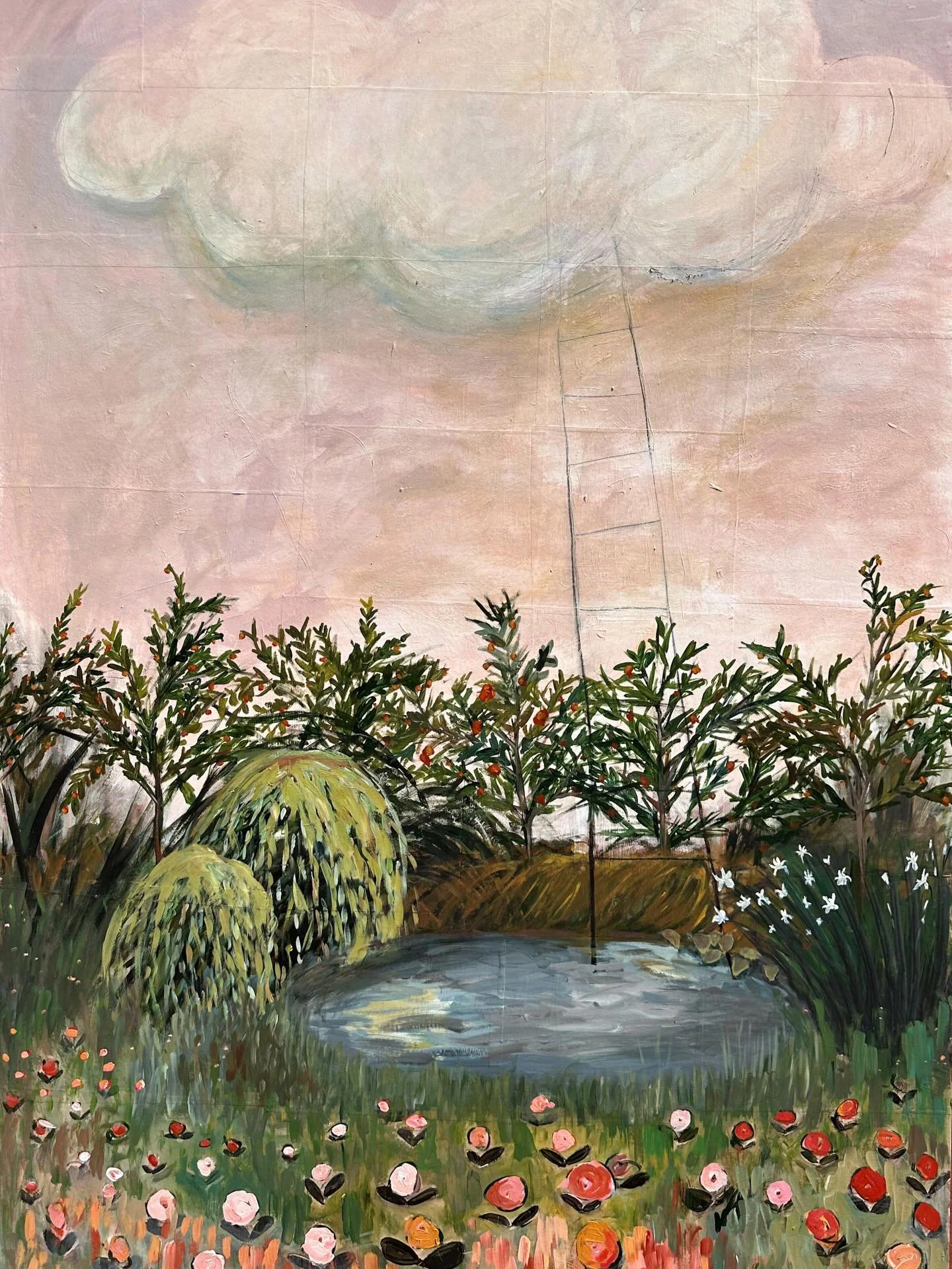 One of my most favorite paintings !! &ldquo;Talk to Me&rdquo; 72x48 mixed media and paper on panel by Amy Centola. Message us for details on this larger beauty #amycentolaart #interiordesign #72x48