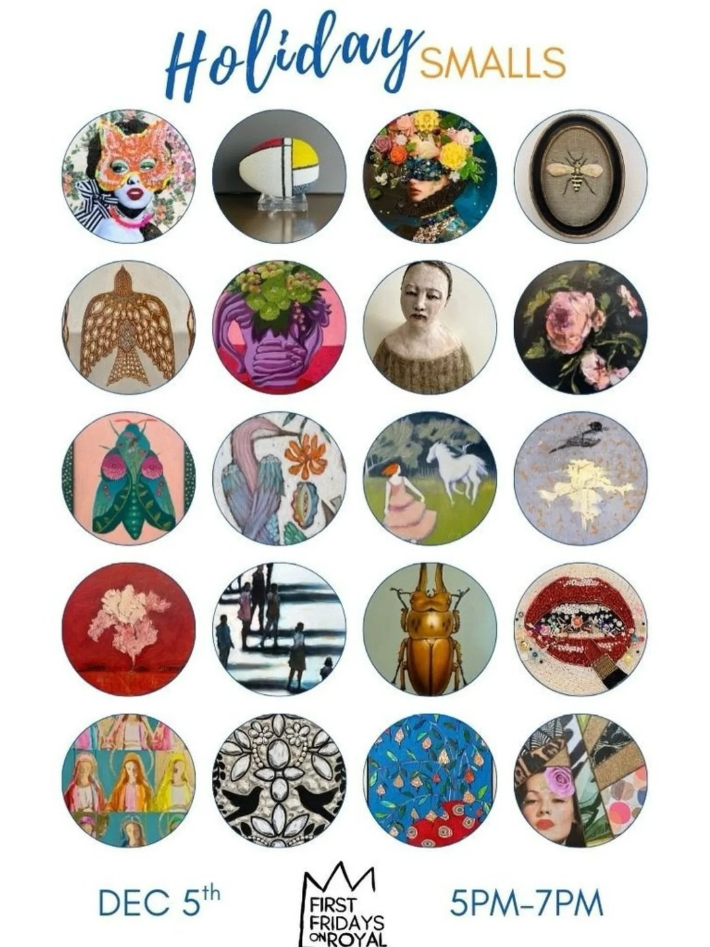 This Friday marks the final installment of the First Friday Art Walk in the French Quarter for the year. We&rsquo;d love for you to join us from 5&ndash;7 PM.

We will be showcasing a curated collection of &quot;Holiday Smalls&quot; original artworks