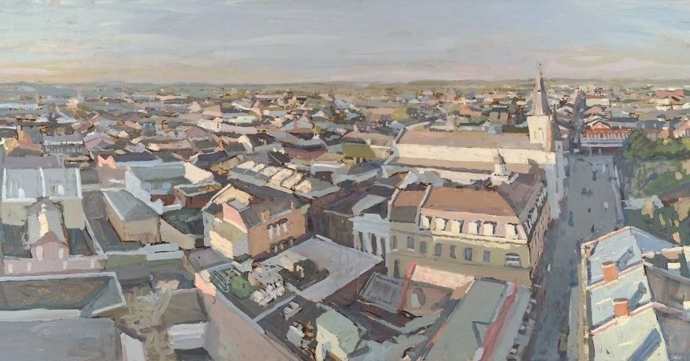 Perspective changes everything ...even when the rooftops stay the same for over 300 years ⚜️ Large scale at 36x72&rdquo; and rich with oil texture, we currently have three standout paintings from a beloved local artist Mitchell Long available to acqu