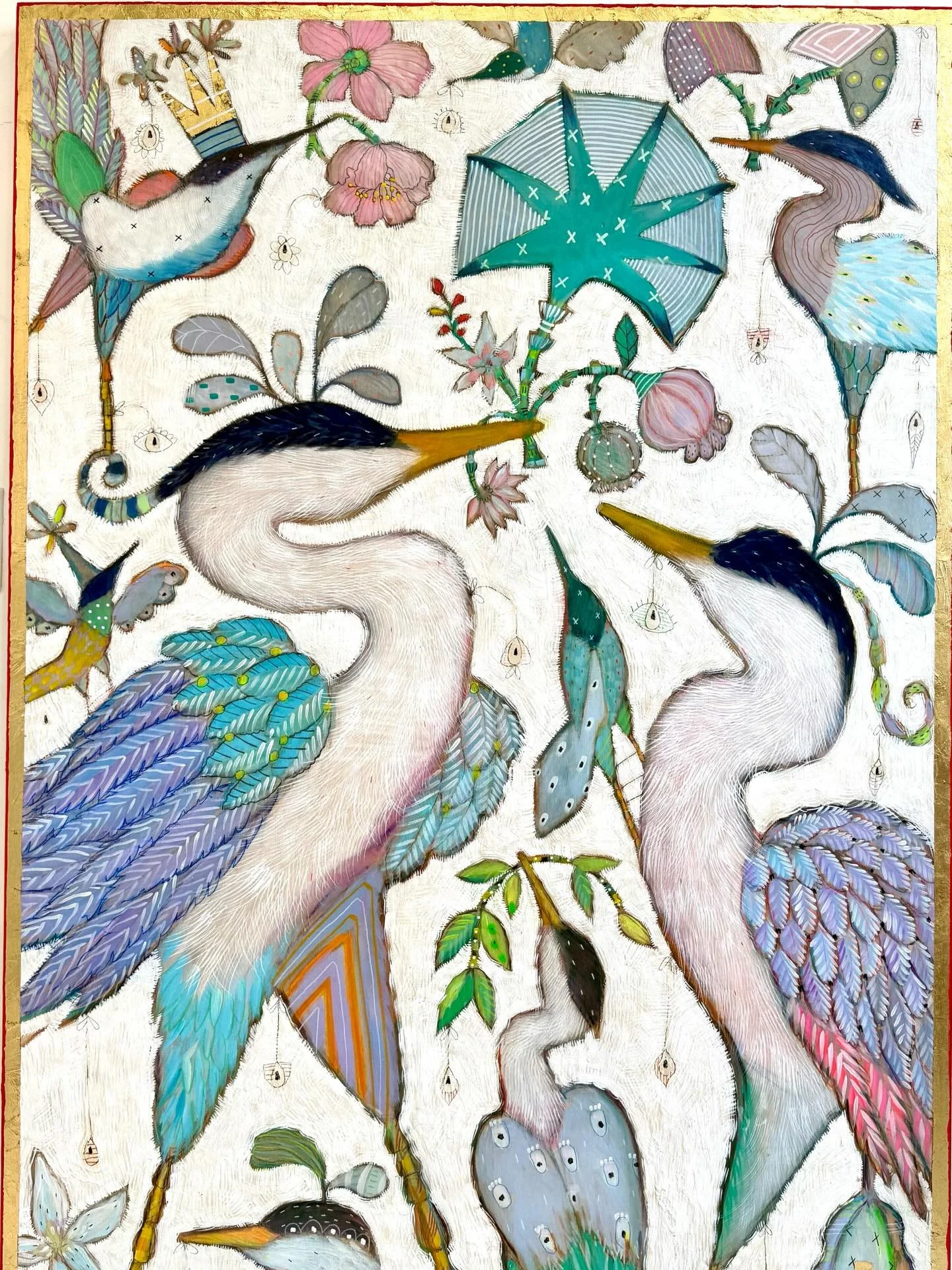 Beautiful new painting available by Gretchen Weller Howard &ldquo;Gifting Season&rdquo; 60x40 mixed media on panel. Message us for details #interiordesign #gretchenwellerhoward