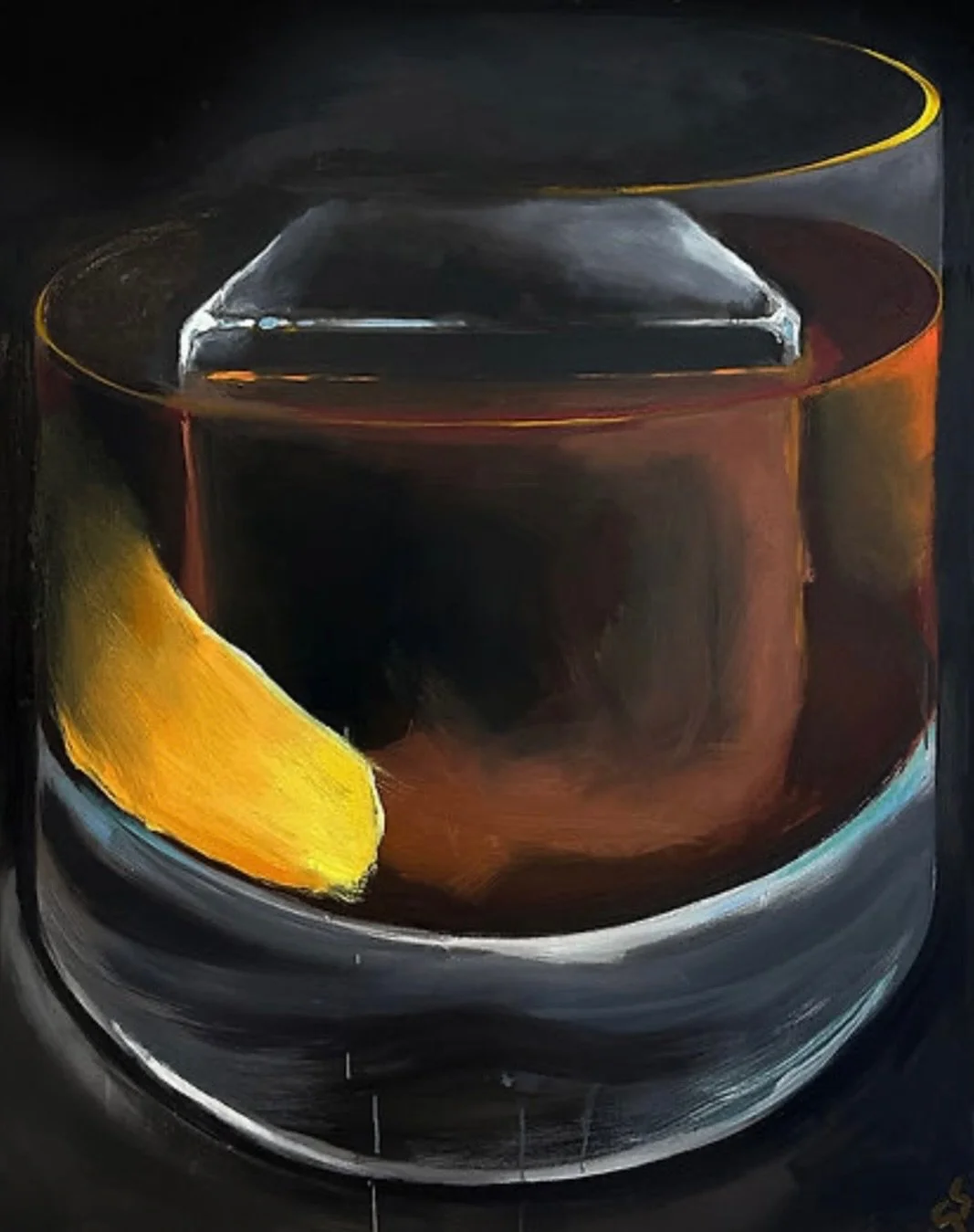Proof that simplicity can hold its own 🥃  New Orleans artist Grant Schexnider transforms iconic cocktails into timeless, collectible artworks defined by balance, restraint and atmosphere. 

Untitled/Tenebrous &bull; 60x48 inches &bull; Oil on Canvas