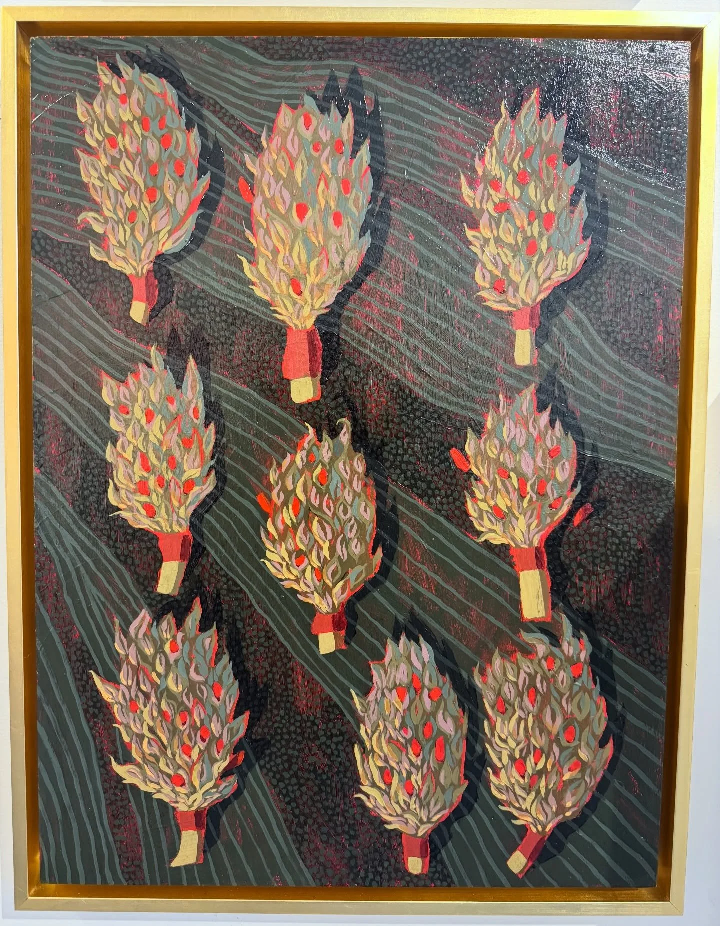 Seeds of what&rsquo;s to come 🌱 Linda Moss gives new life to a Southern icon.

&ldquo;Magnolia Pods&rdquo;
24 &times; 18 inches
Gold float frame