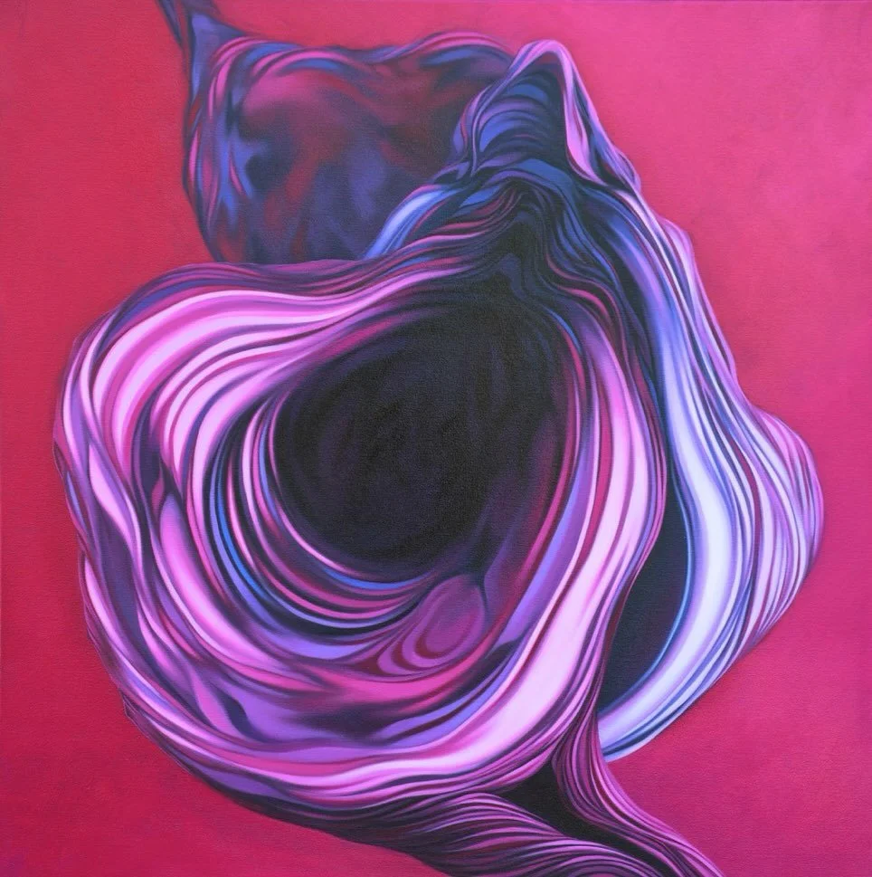 I love this piece &ldquo;Pink Lady&rdquo; by our amazing local artist Carlos Lopez. It is 30x30 Oil on Canvas and would look so great on a dark wall don&rsquo;t you think ? Message us for details #carloslopezart #oysterart #hotpinkartwork