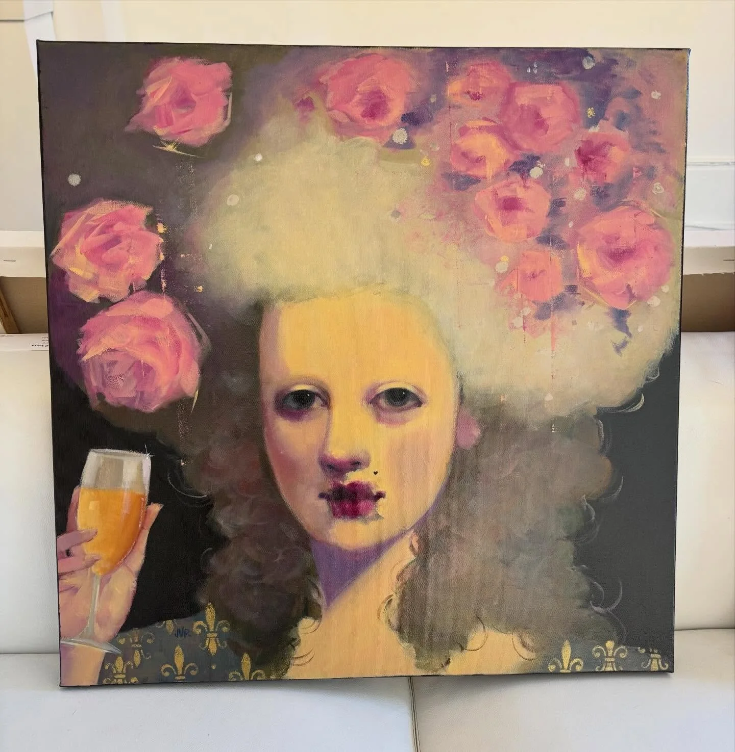 Sometimes it bewilders me that some paintings don&rsquo;t get scooped up in their wet oil state. This is one of them. This painting is perfection in every way and sooo New Orleans. I mean, one of those Merry Antoinette ladies needs to grab this for t