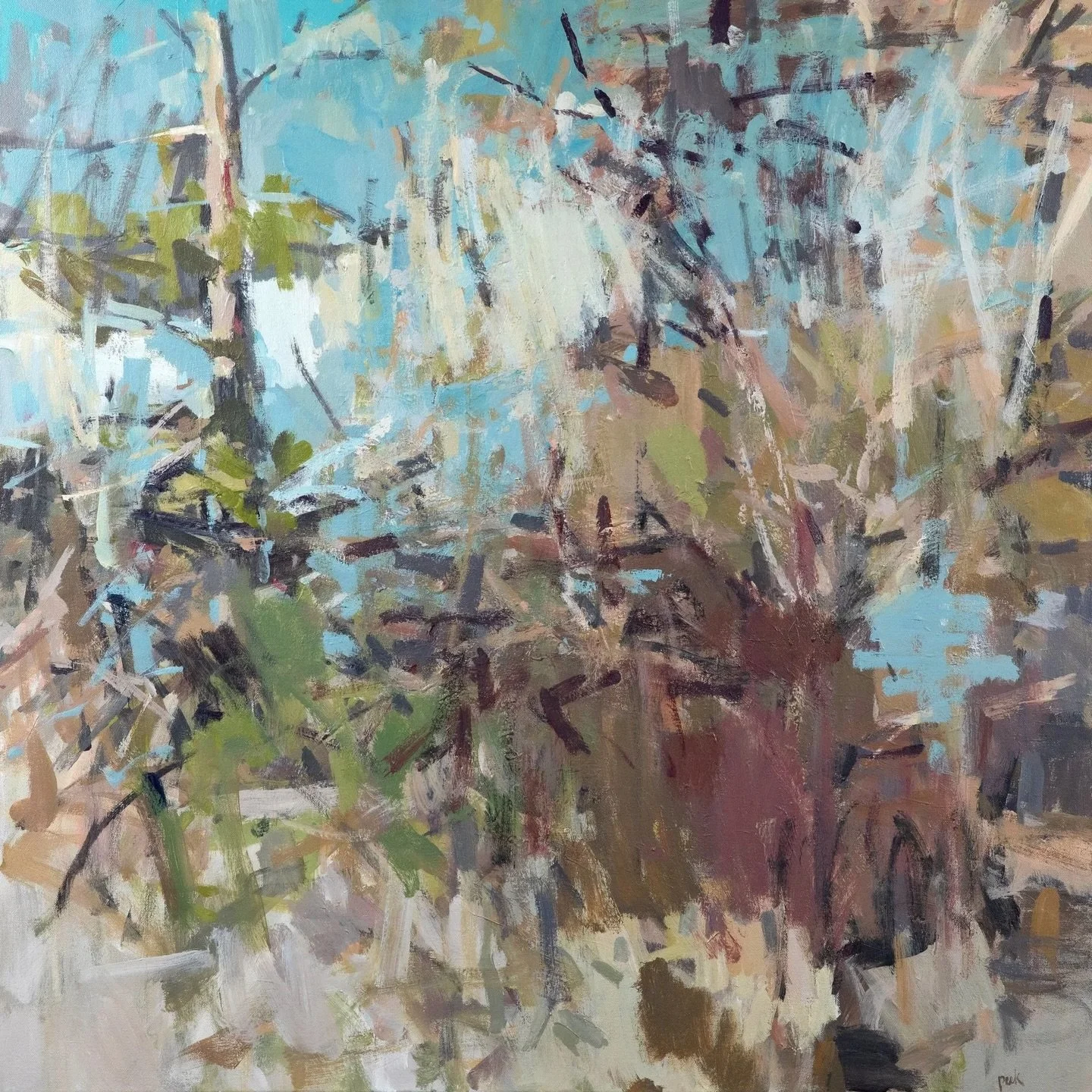 Proof that restraint can hold so much🌿 "Less" by Scotty Peek brings depth, movement and an echo of the outside in. 

Swipe to see "Less" 36x36 inches mocked up in different spaces.