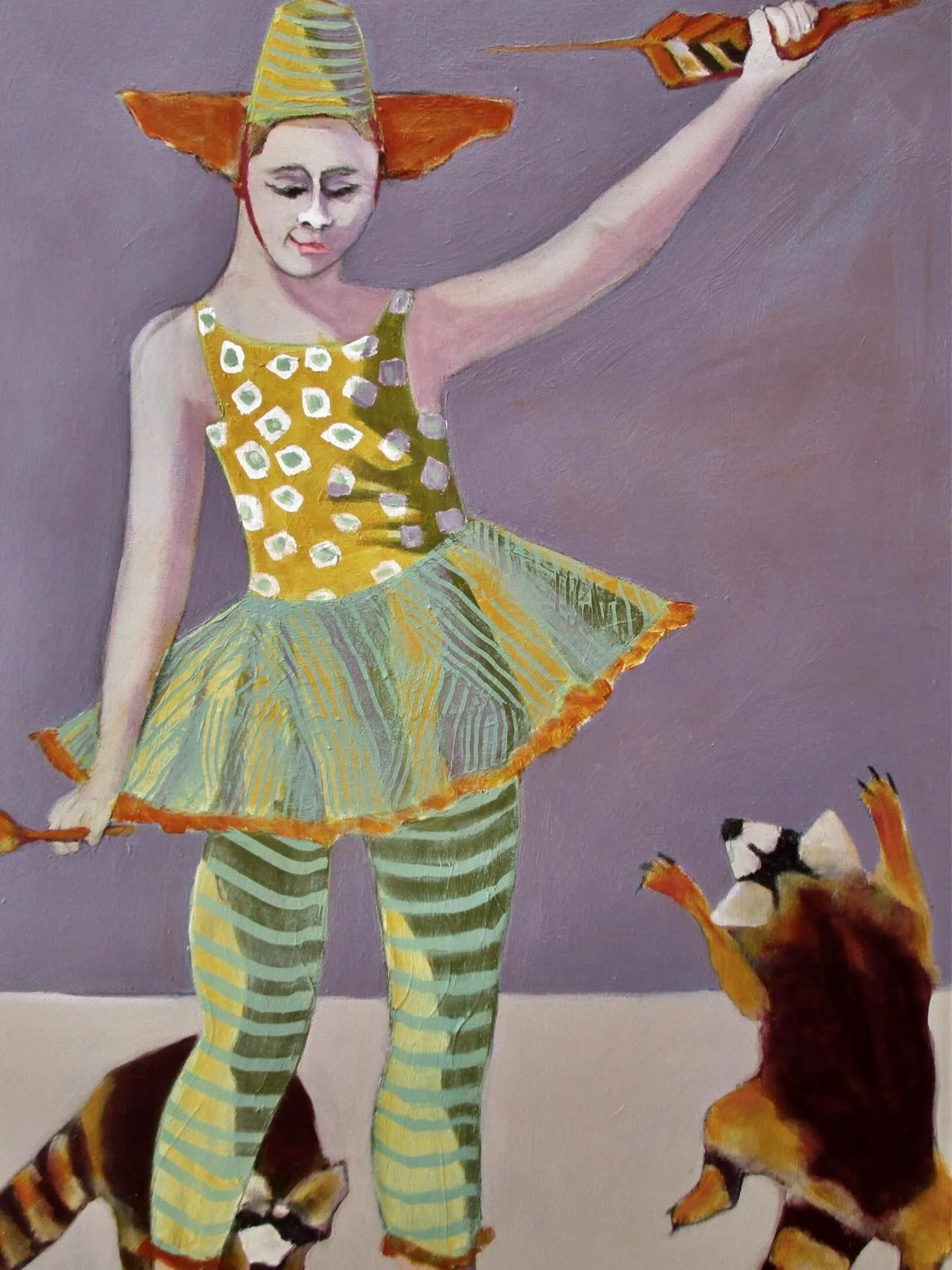 Happy Mardi Gras Day everyone!! &ldquo;Feathers ,Not Whips&rdquo;  36x24 by Peggy McGivern has the carnaval spirit. Acrylic on canvas with a gold floater frame. This new collection is available for purchase and will be on view end of March. Message u