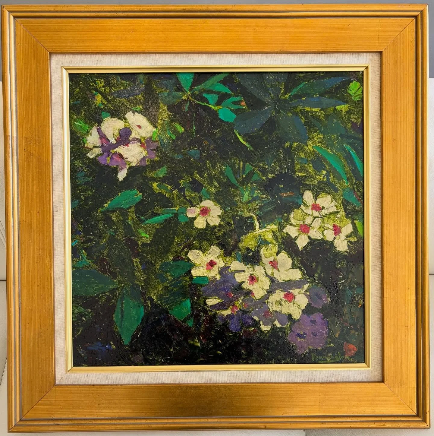 A really pretty 18x18 oil on panel framed to 25.5x25.5 by our local artist Jim Pennington. Really lovely piece and perfect size. Message us for details