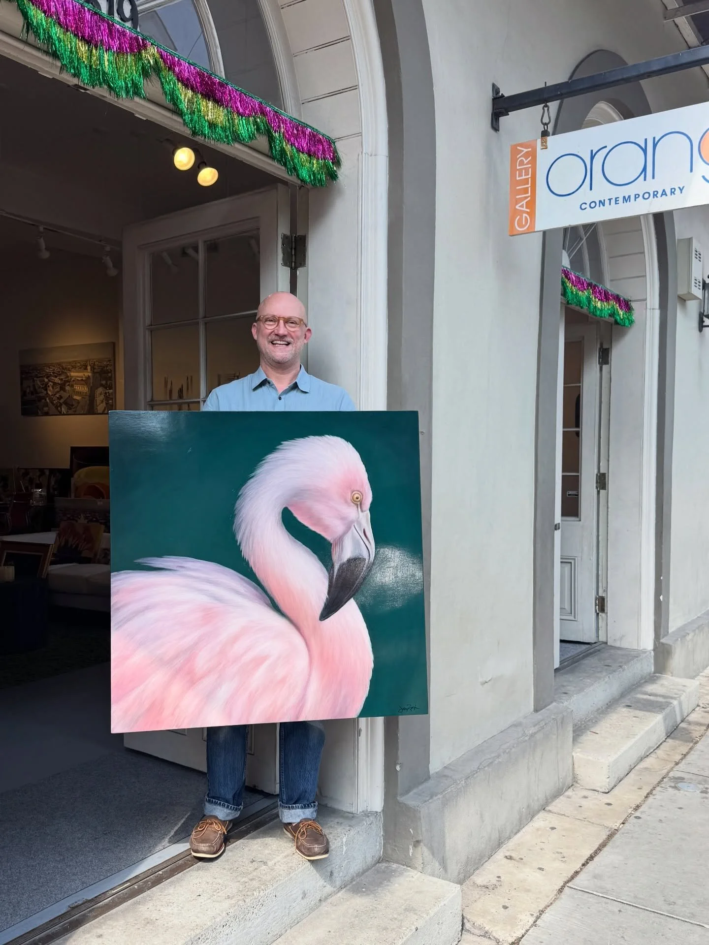 Jason Horton's Flamingo has officially landed!🦩 this one is sure to fly the coop soon, so don't hesitate to reach out for details

36x36" Oil on Panel $4500
