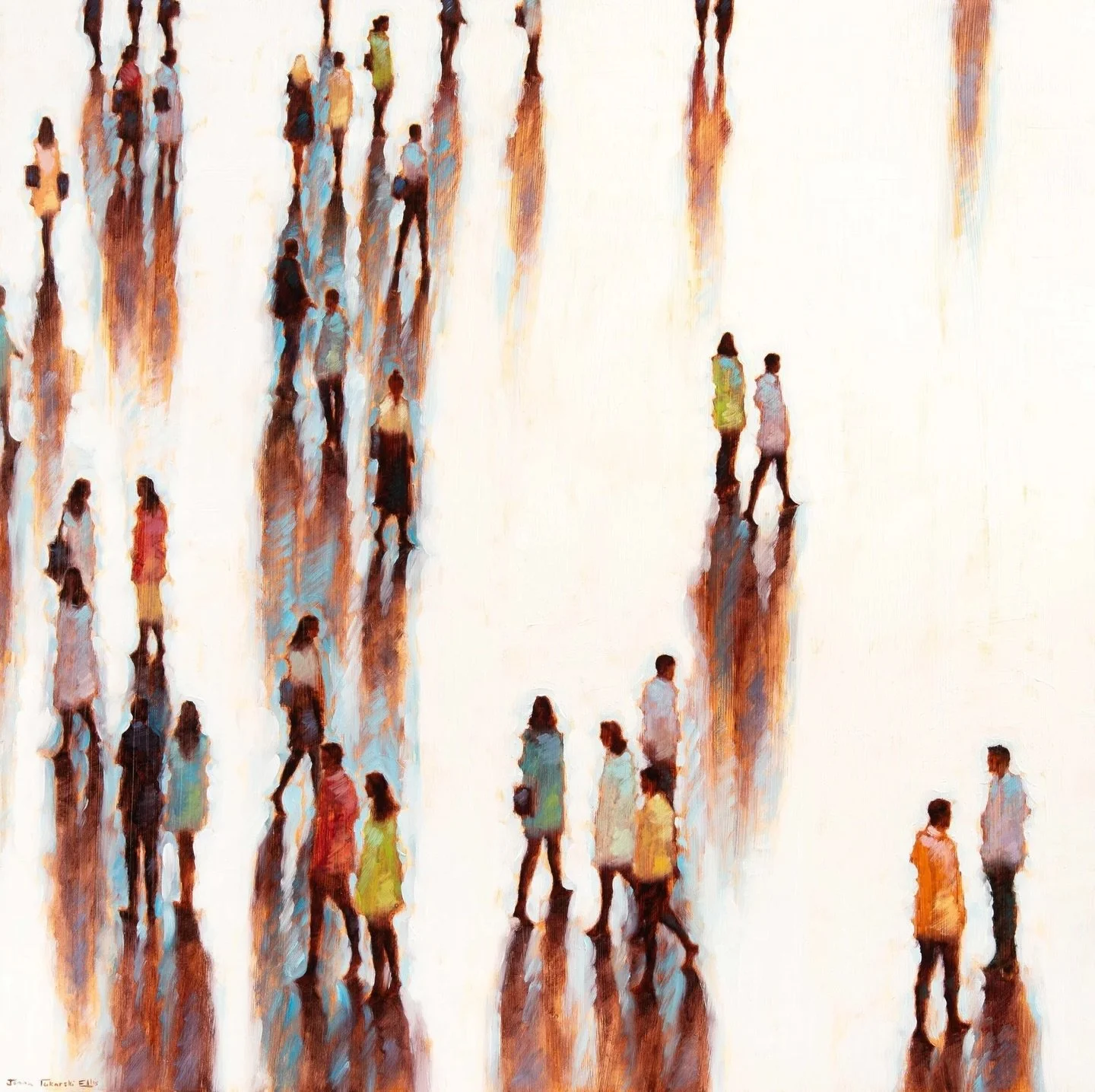 A moment in motion. Janina Ellis beautifully captures crowds moving through light in this new 36&times;36 oil painting &ldquo;Those That Surround Us.&rdquo;

Part of a new collection of crowdscapes available in a variety of sizes.

Now on our website
