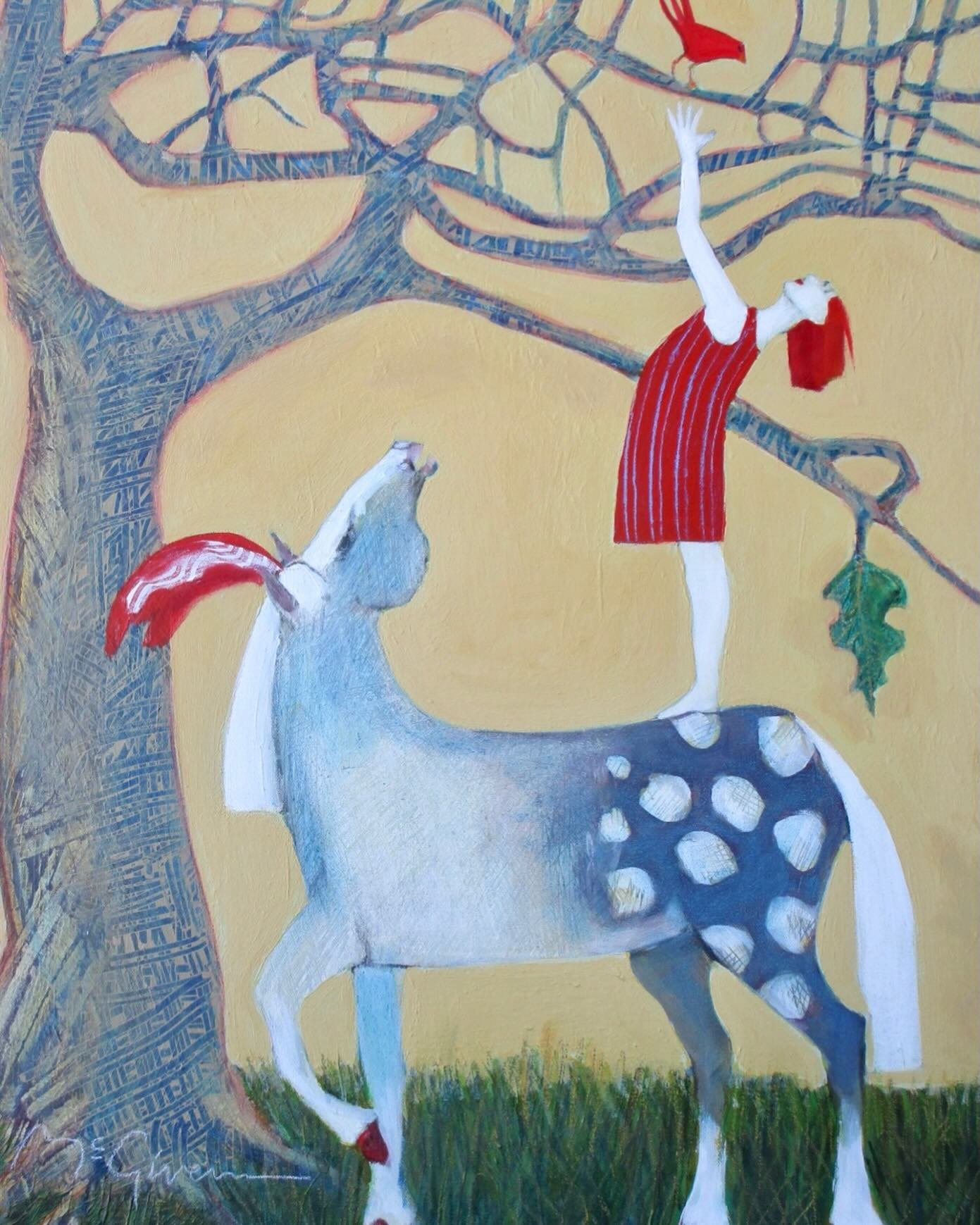 &ldquo;What Ponies Were Meant For&rdquo; 30x24 acrylic on deep canvas by Peggy McGivern. A new collection on its way to us from New Mexico. Message us for details #peggymcgivern #newmexico