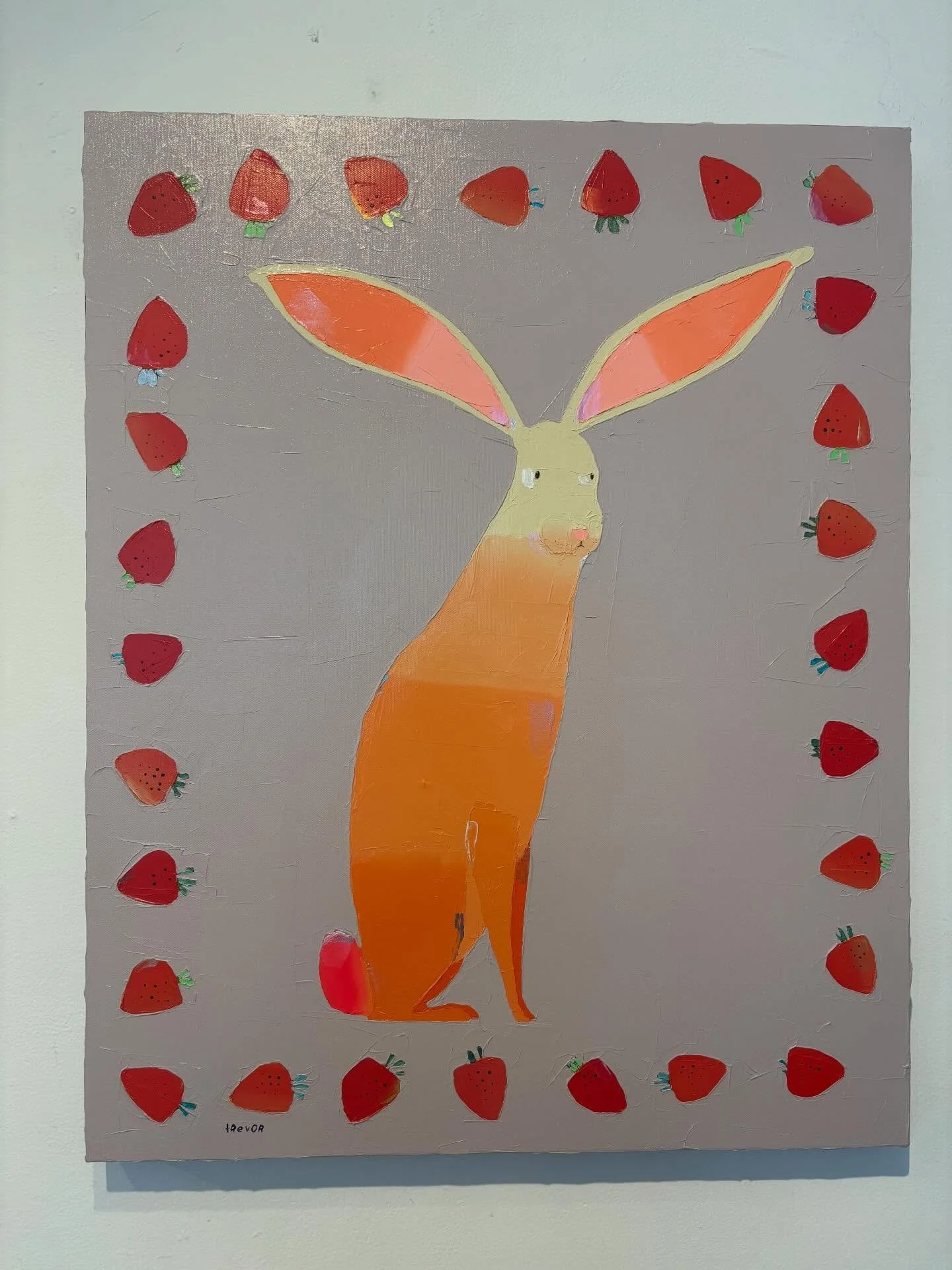 If bunnies make you smile, then get ready for a wide one &hellip; we have no less than 3 bunny rabbit paintings currently on offer by 3 different artists with totally different vibes. 2 24x24 pieces and a 30x24. Message us for details and adopt yours