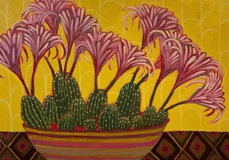Easter Lily Cactus by Linda Moss 🌸

At 14x20" and $800, this painting is perfectly approachable in size and price. It would shine on a gallery style wall while holding its own as a standout piece 🍊