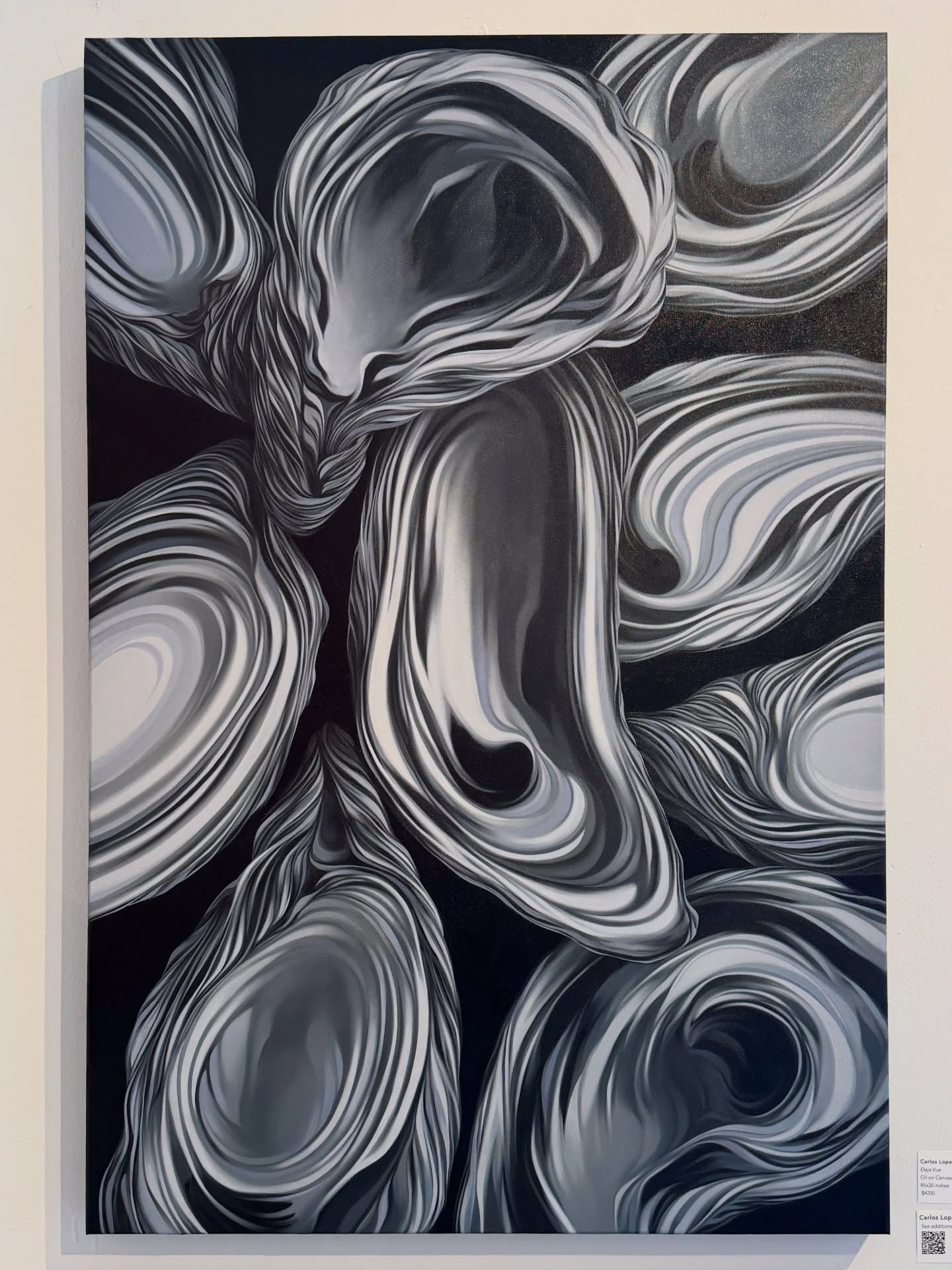 An ode to the oyster🦪 Fluid, sculptural, and a little hypnotic 

Deja Vu 
Carlos Lopez 
Oil on Canvas 
30x45 inches