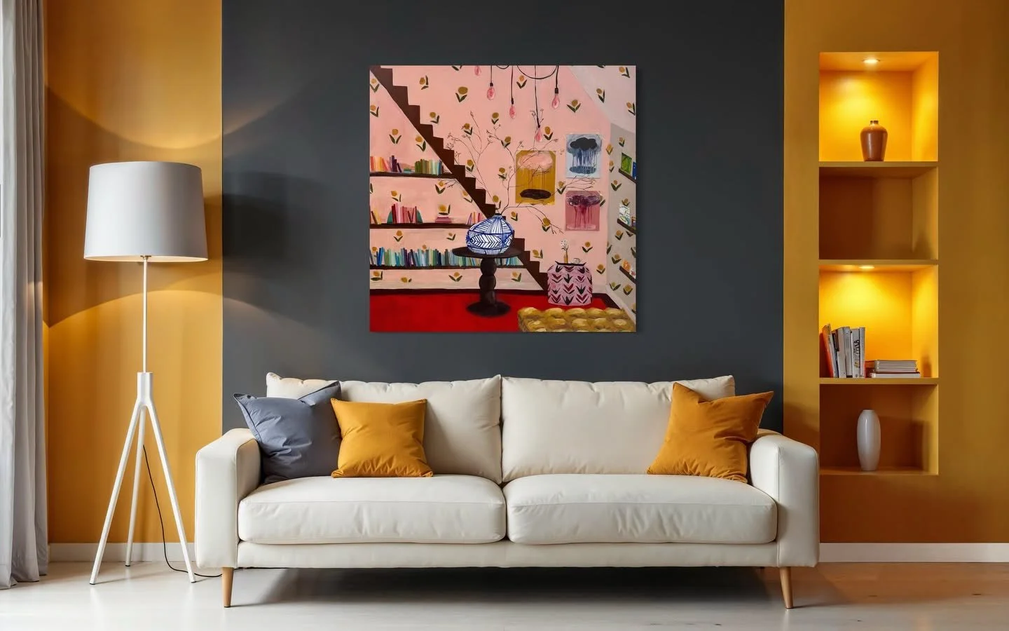 Completely taken with this new @amycentolaart painting, now in our French Quarter gallery. Amy has created a wonderful world of small, thoughtful details that pull you in and instantly feel familiar 🧡

"Happy Day"
Amy Henry Centola
48x48 i