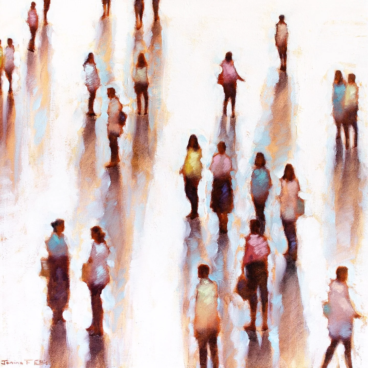 Every crowd carries its own kind of rhythm. Between festivals, New Orleans shifts into something quieter, maybe, but no less in motion 🎵

Three new small works arriving soon from Janina Ellis. Collect one, two, or all three.

16 x 16 inches
Oil on c