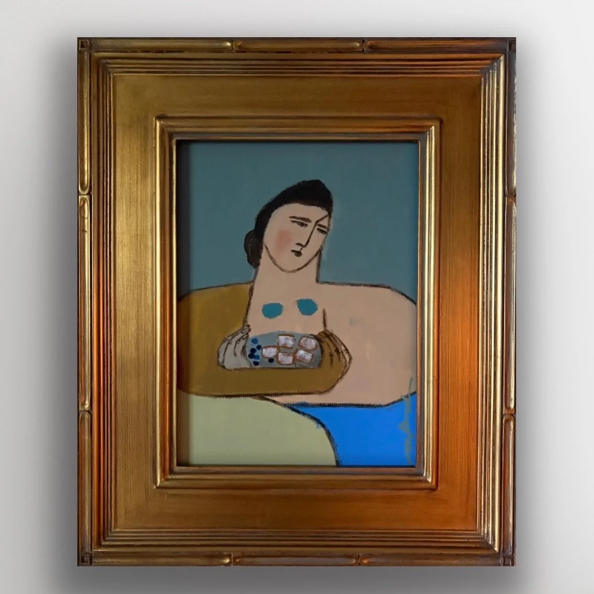 A new collection from Alison Duncan arrives soon 🦪 "Remy and Oysters" &amp; "Millie and Beignets and Blueberries" 

Acrylic on panel framed to 15.5x18.5 inches $850 each including delivery.

DM to collect or request images of the