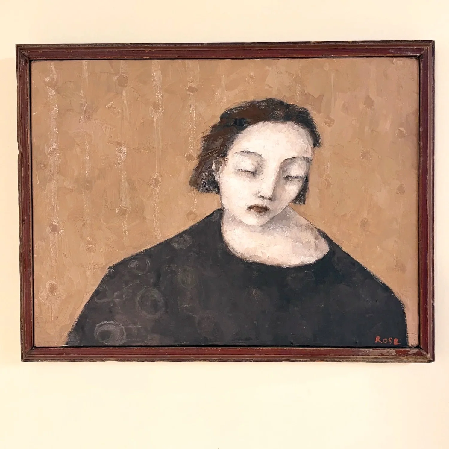 Widely known for her sculpture work, New Orleans artist Cathy Rose brings the same sensitivity to form, presence, and emotion into her paintings. 

&ldquo;Finding April&rdquo; feels intimate and contemplative. The muted palette, textured surface, and