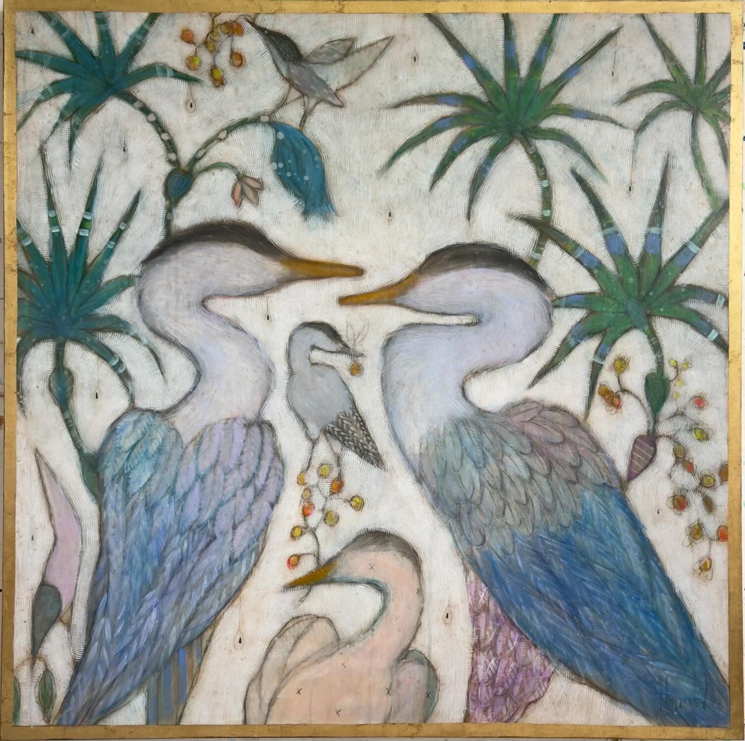 &ldquo;Glade&rdquo; a very delicate and subtle 40x40 mixed media on panel by Gretchen Weller Howard is available for viewing and purchase at 819 Royal. Message us for full details or a video of this airy masterful work.