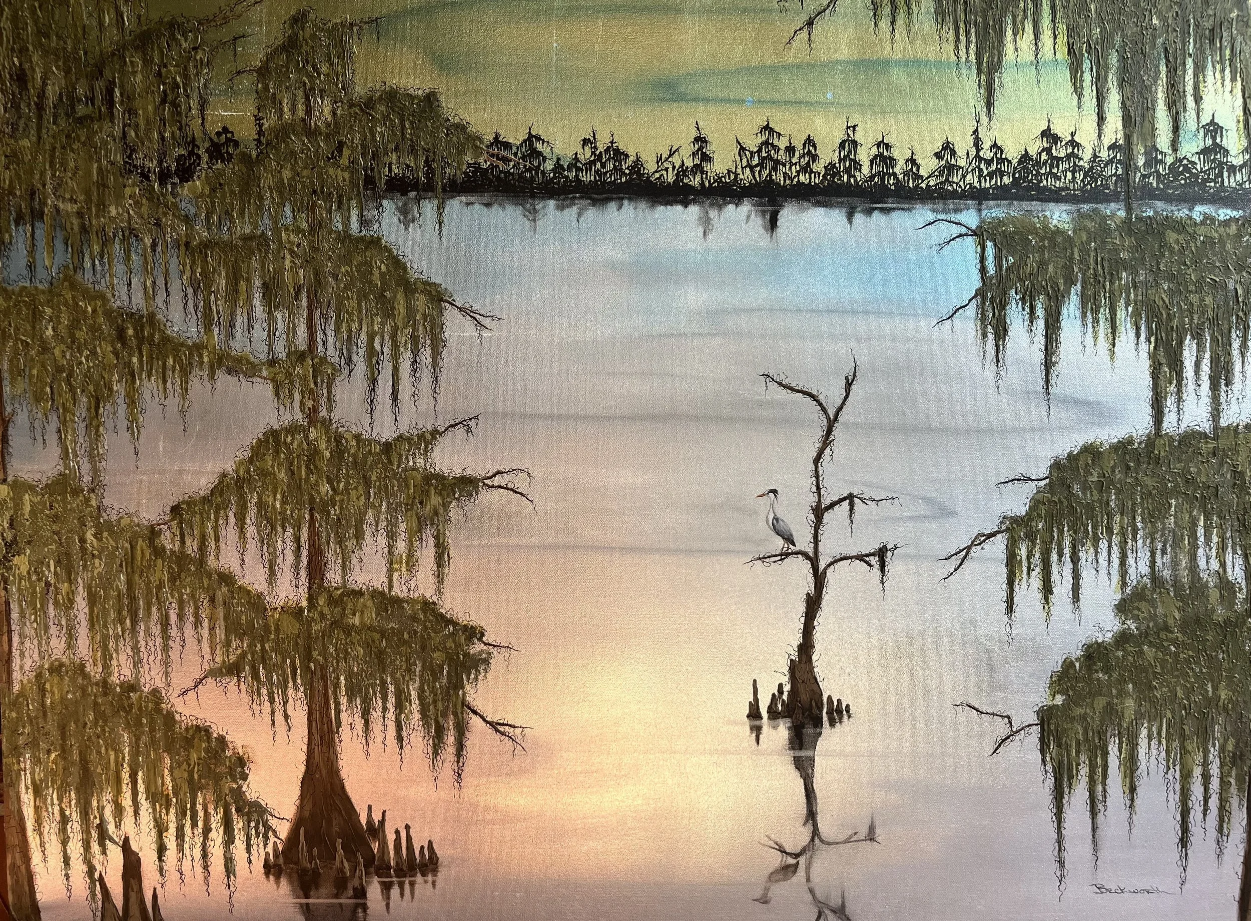Swamp Scene with Heron