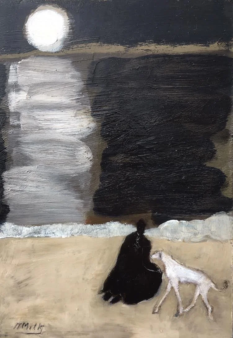 Sean & Moon With White Dog, 2017