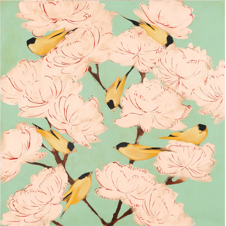 24 x 24 Blossoms & Finches $1650.png