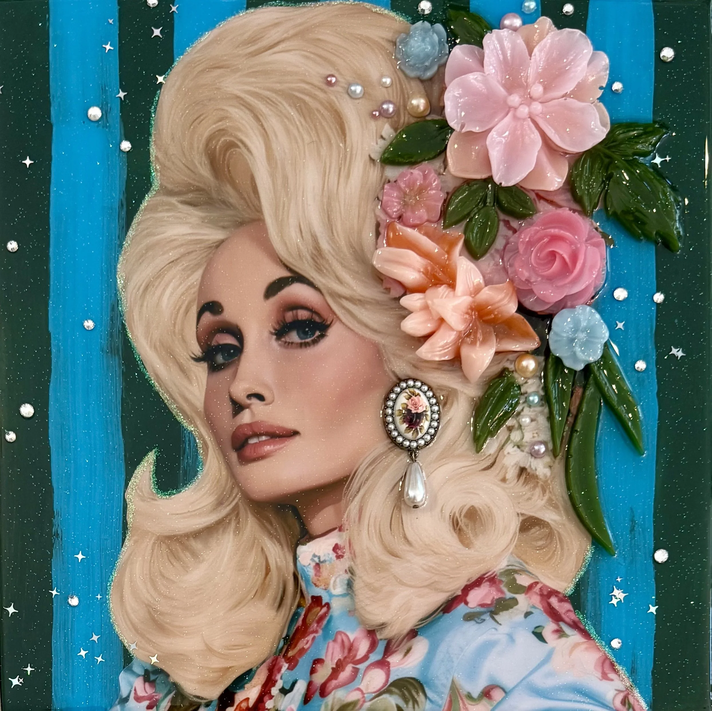 Dolly on Green & Blue Stripe