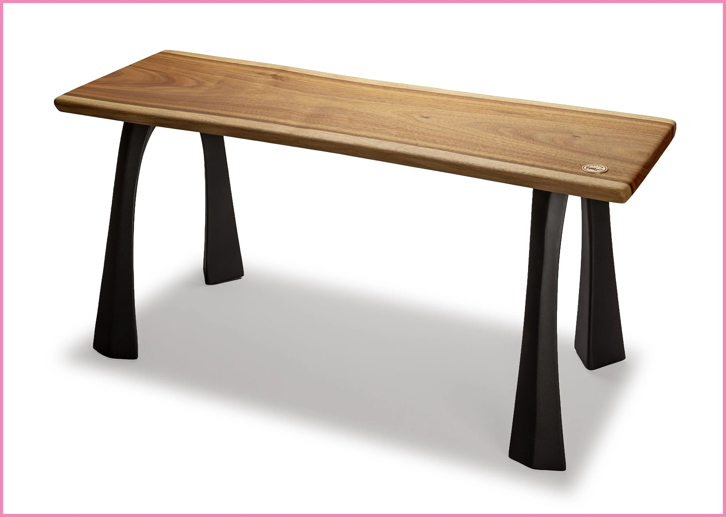 Live edge bench, canarywood, 36"w x 13"D x 18"H