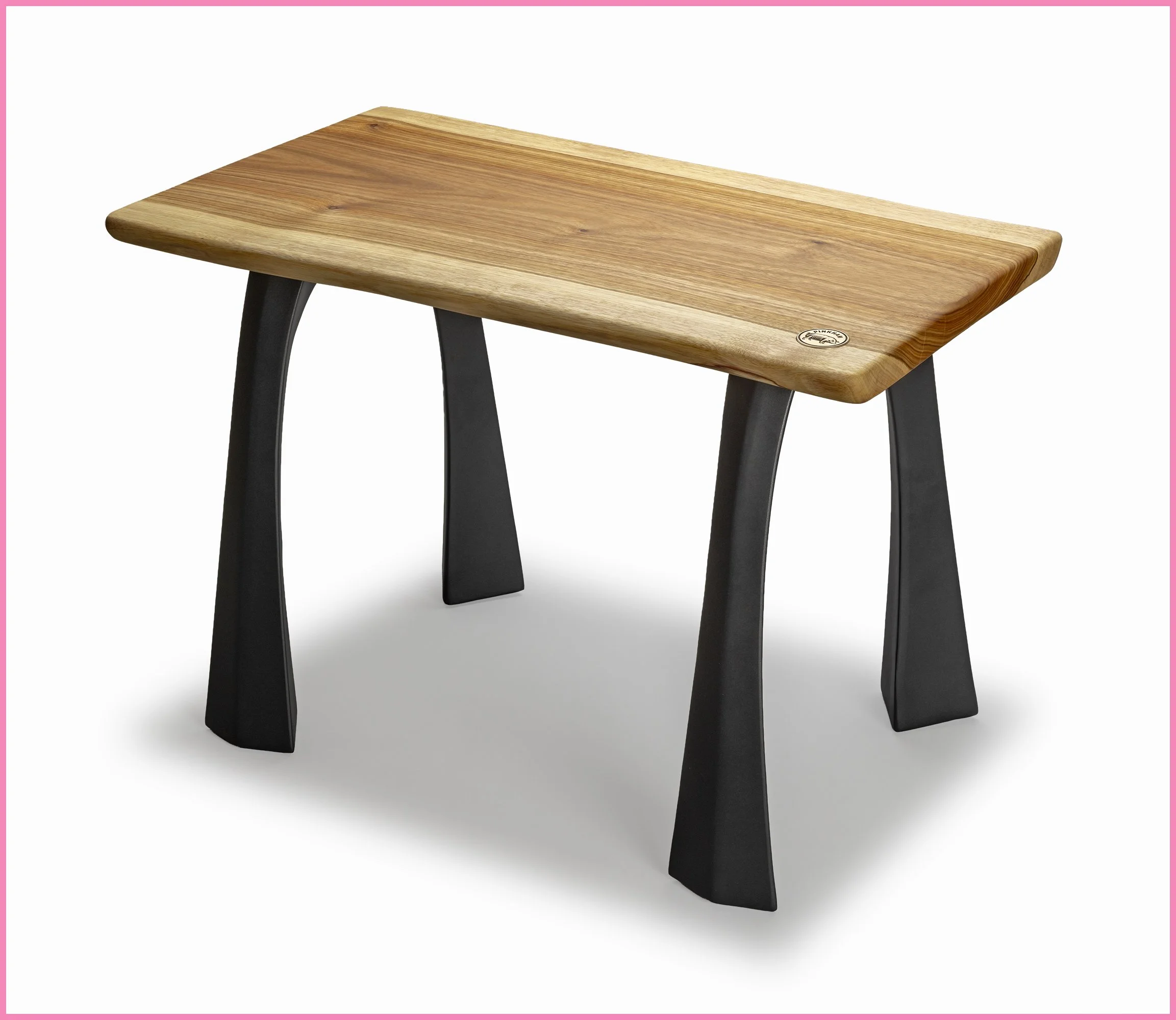 Live edge end table / bench, canarywood, 25"w x 14"D x 18"H