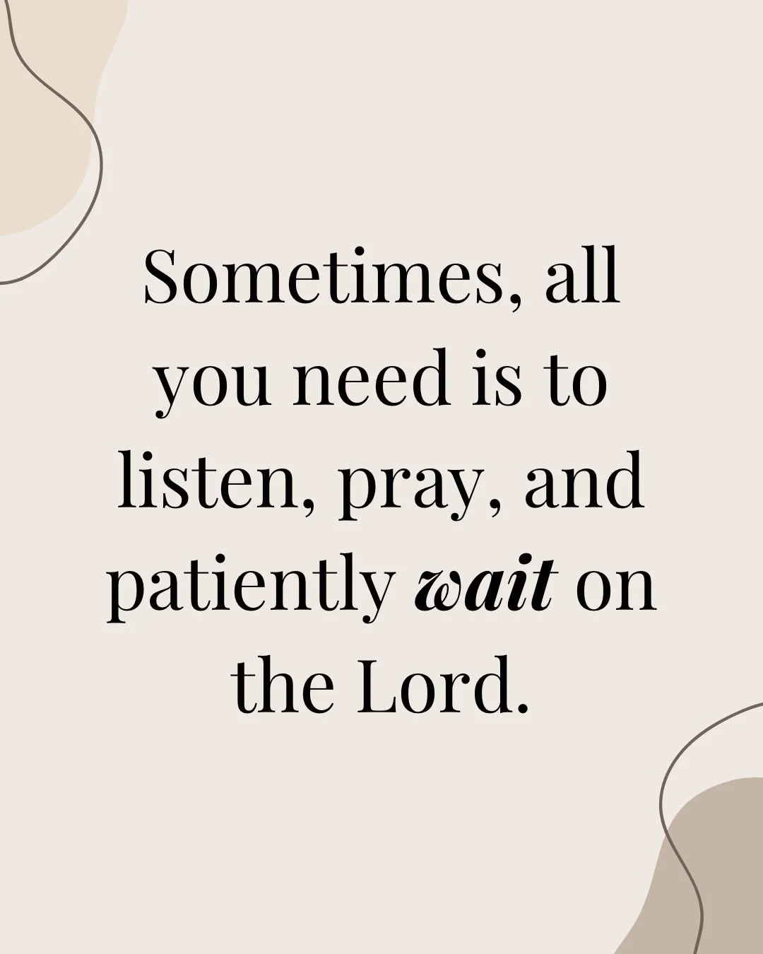 Sometimes the most spiritual thing you can do isn&rsquo;t move&hellip; it&rsquo;s wait.

Wait on the Lord.
Not passively, but with trust.
With expectation.
With a heart that is still surrendered.

There is strength being built in the waiting. 🤍