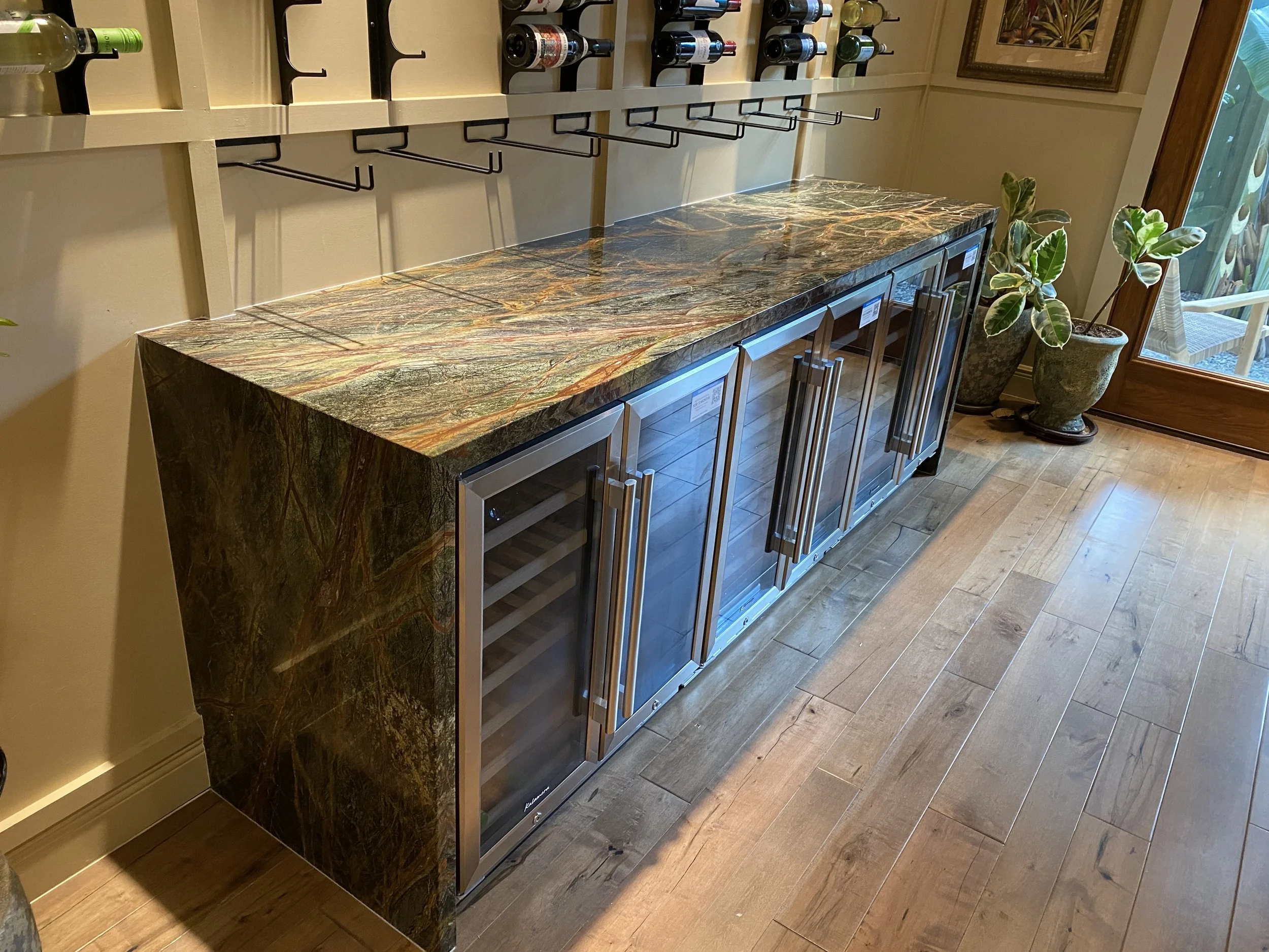 Rainforest Green Marble Custom Credenza