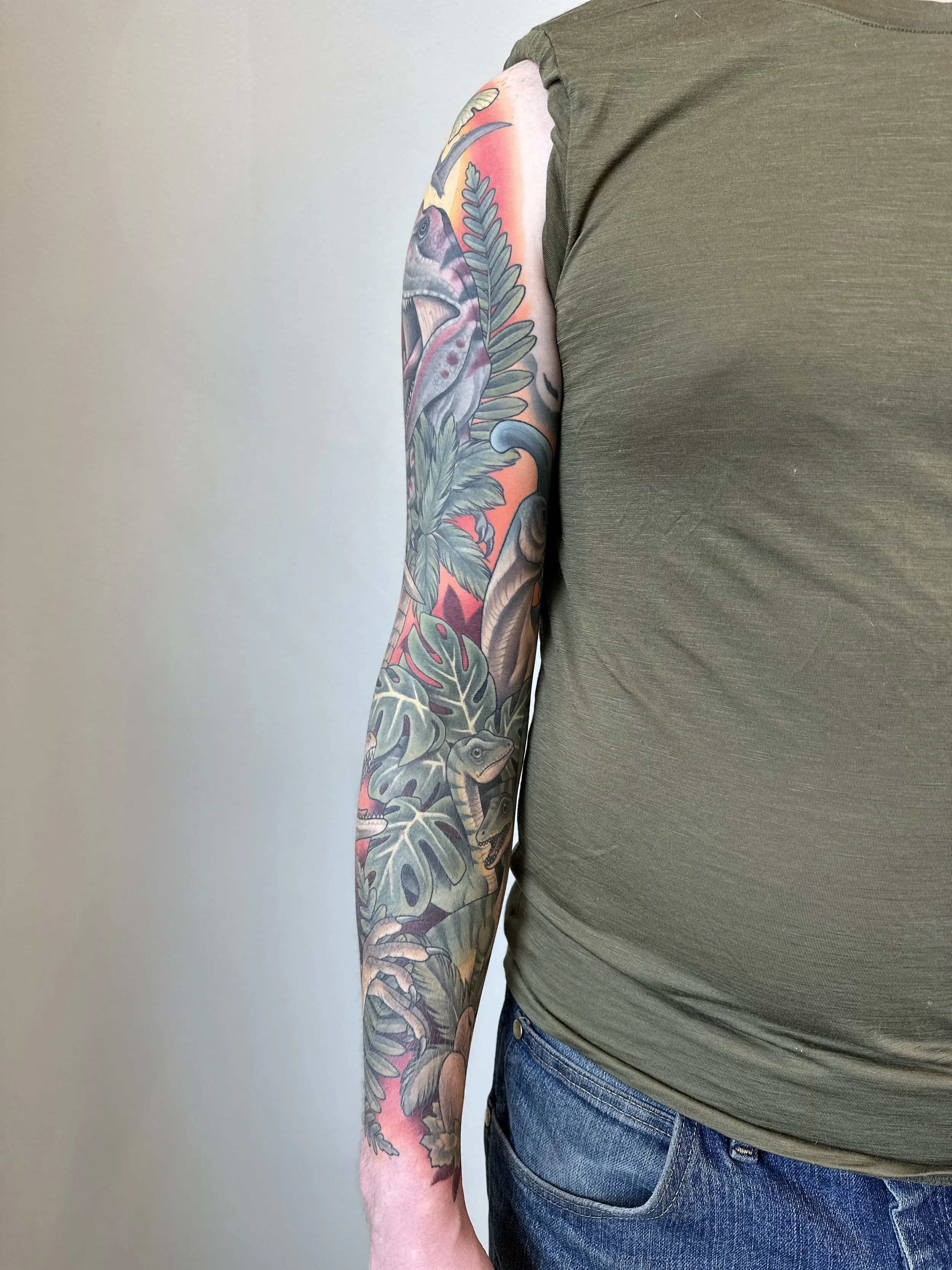Dinosaur Sleeve. Fully healed and settled.