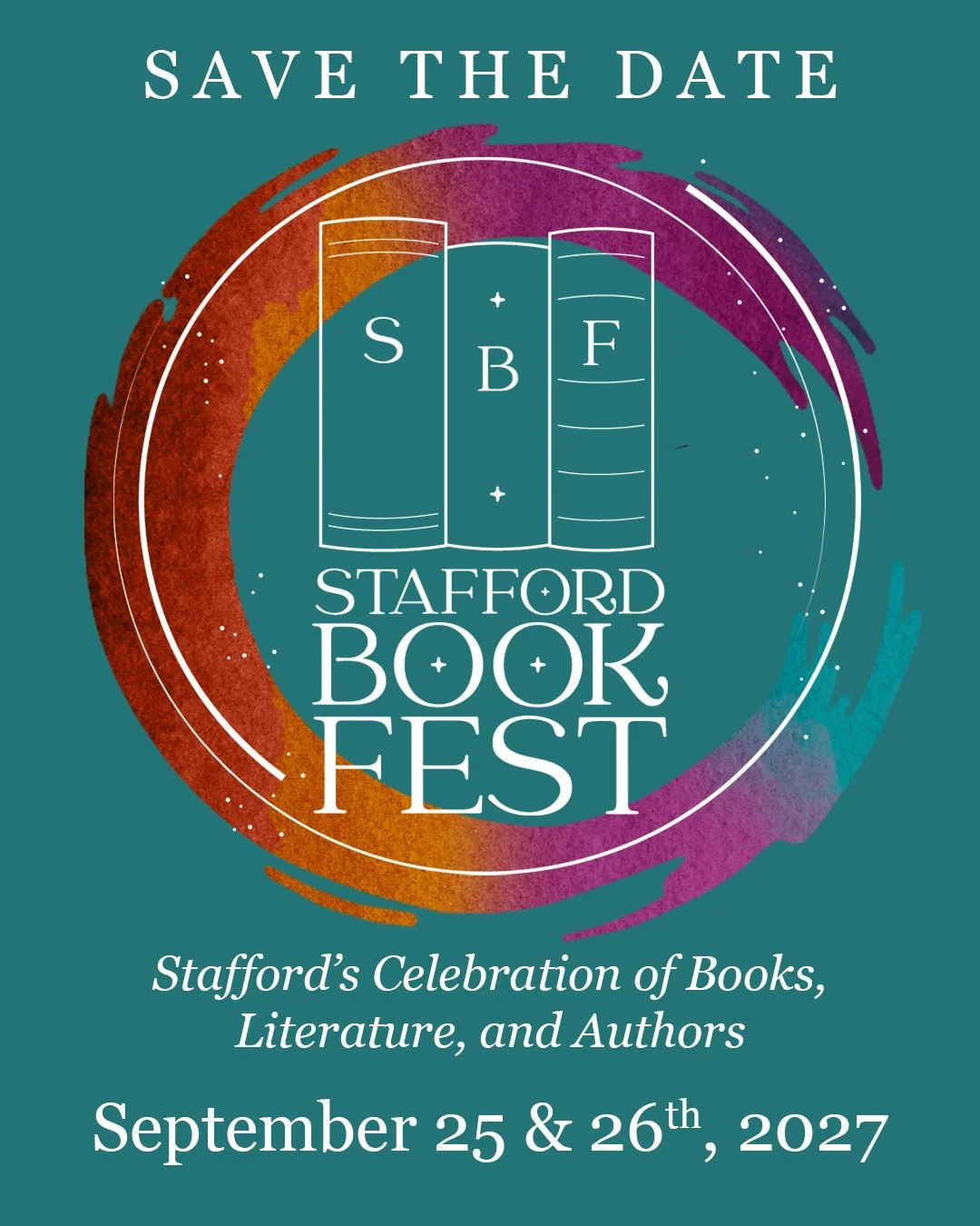 Save the date: Stafford BookFest will return in 2027! Sign up for email notifications as the event info is announced at mpcpublishing.com/bookfest.