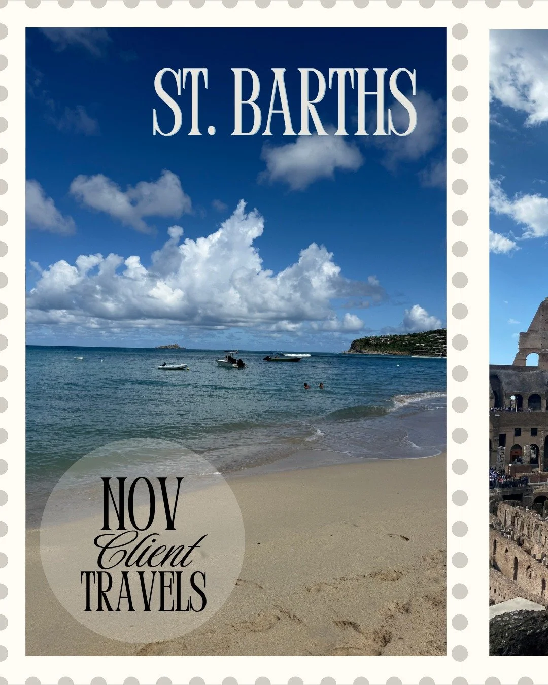 From Bangkok to St. Barths &mdash; postcards from November's client travels 🍂

November brought the first Caribbean trips of the season and some fall upstate getaways, including: 

✨ a friends trip through Rome with early morning Vatican access, ski