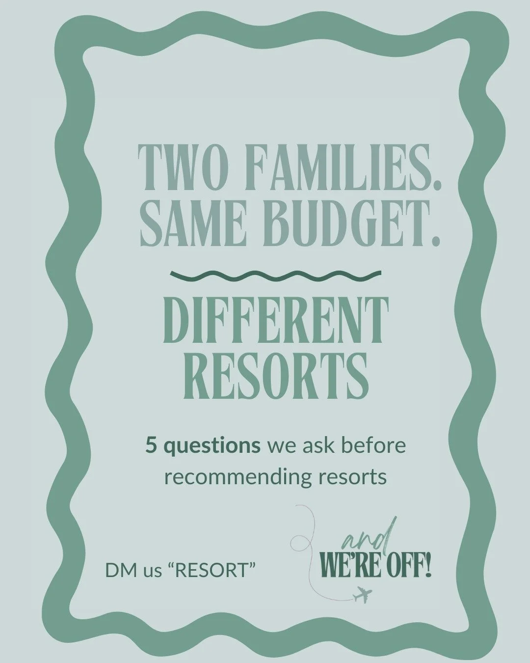 Two families. Same budget. 
Completely different resorts.

It happens more than you'd think, and it's not about price. It's about fit. 

The resort that's perfect for one family is completely wrong for another, and the difference usually comes down t