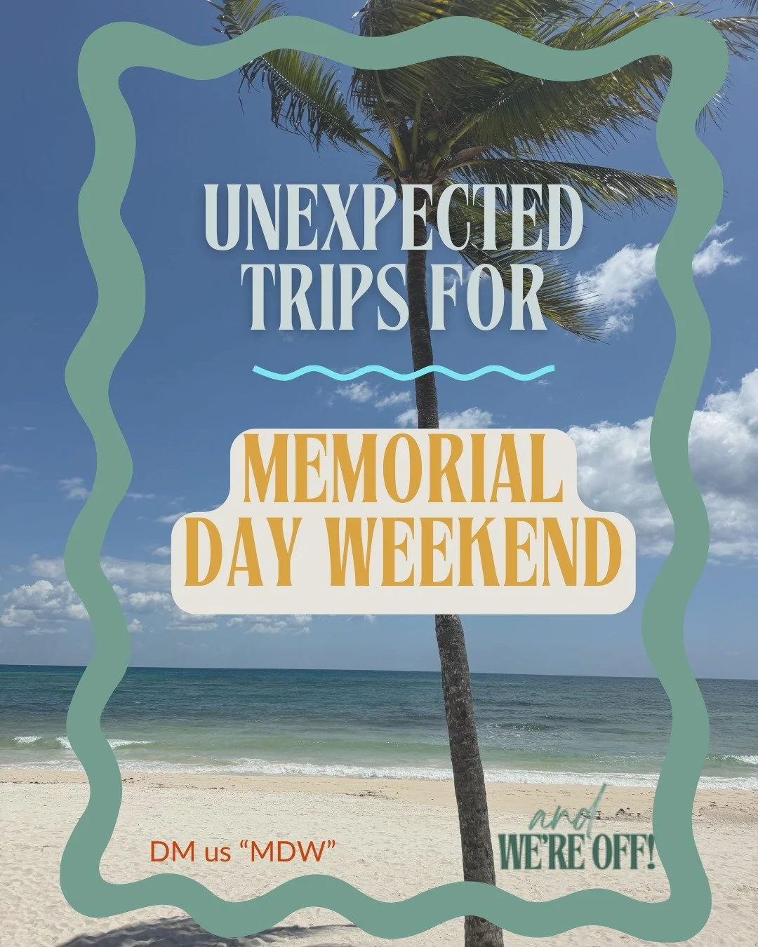 Memorial Day weekend is a few weeks away. Do you have plans? 🌴🌝

We love a Jersey Shore summer or a New England long weekend as much as anyone. But sometimes the holiday calls for something a little different. 

If you're East Coast based, here are
