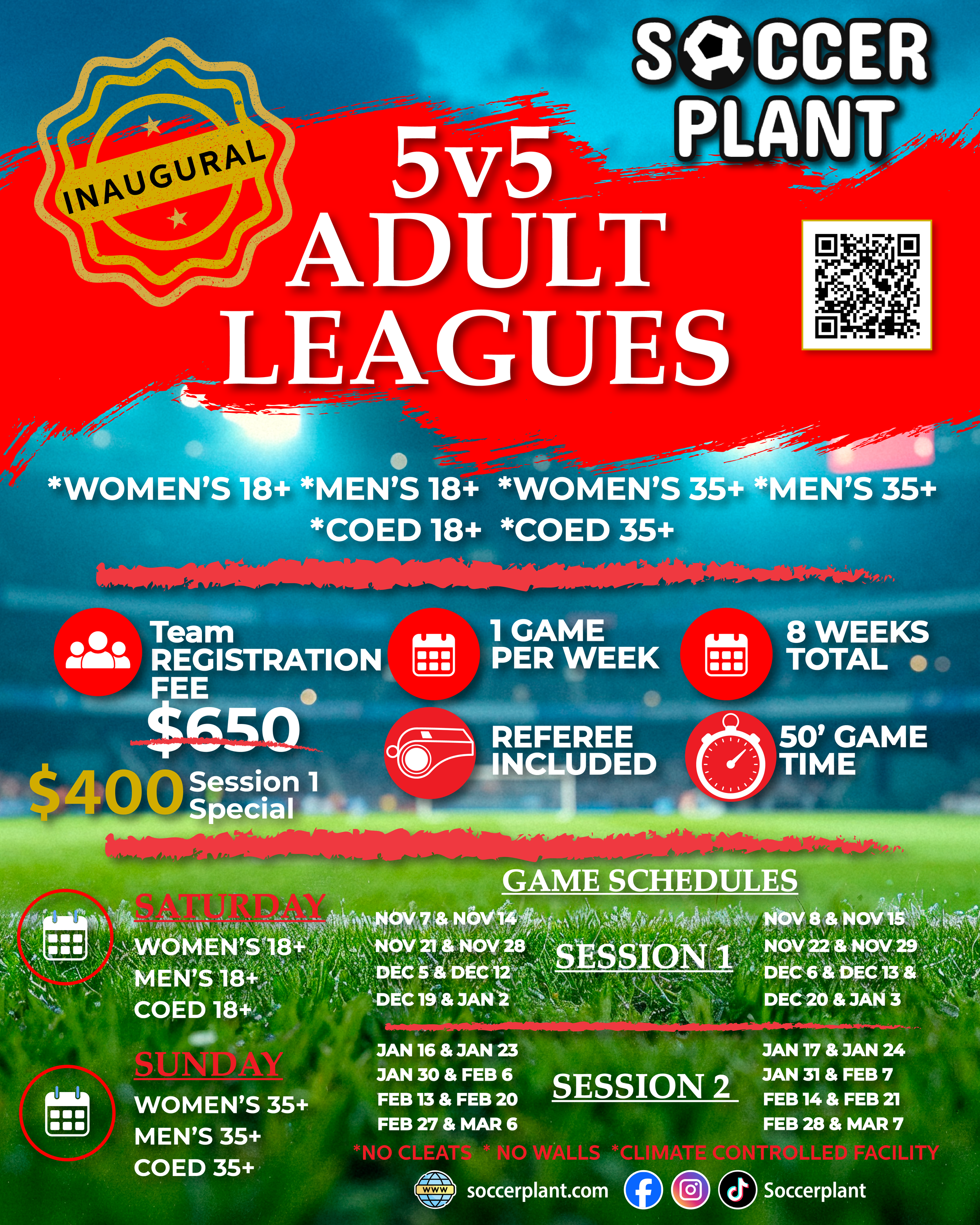 SOCCER PLANT ADULT LEAGUES ARE HERE!