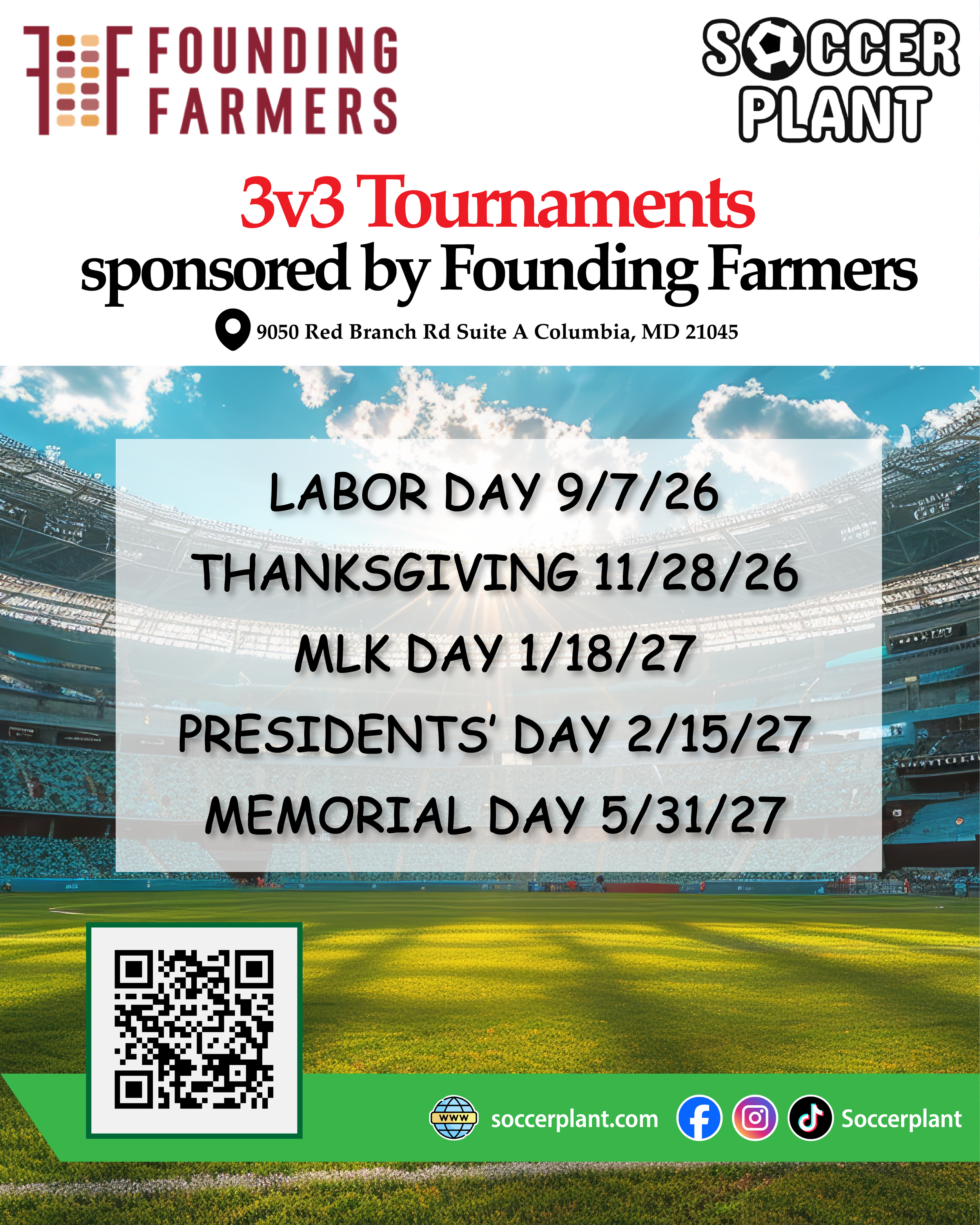 Youth 3v3 Tournament Sponsored by Founding Farmers Registration
