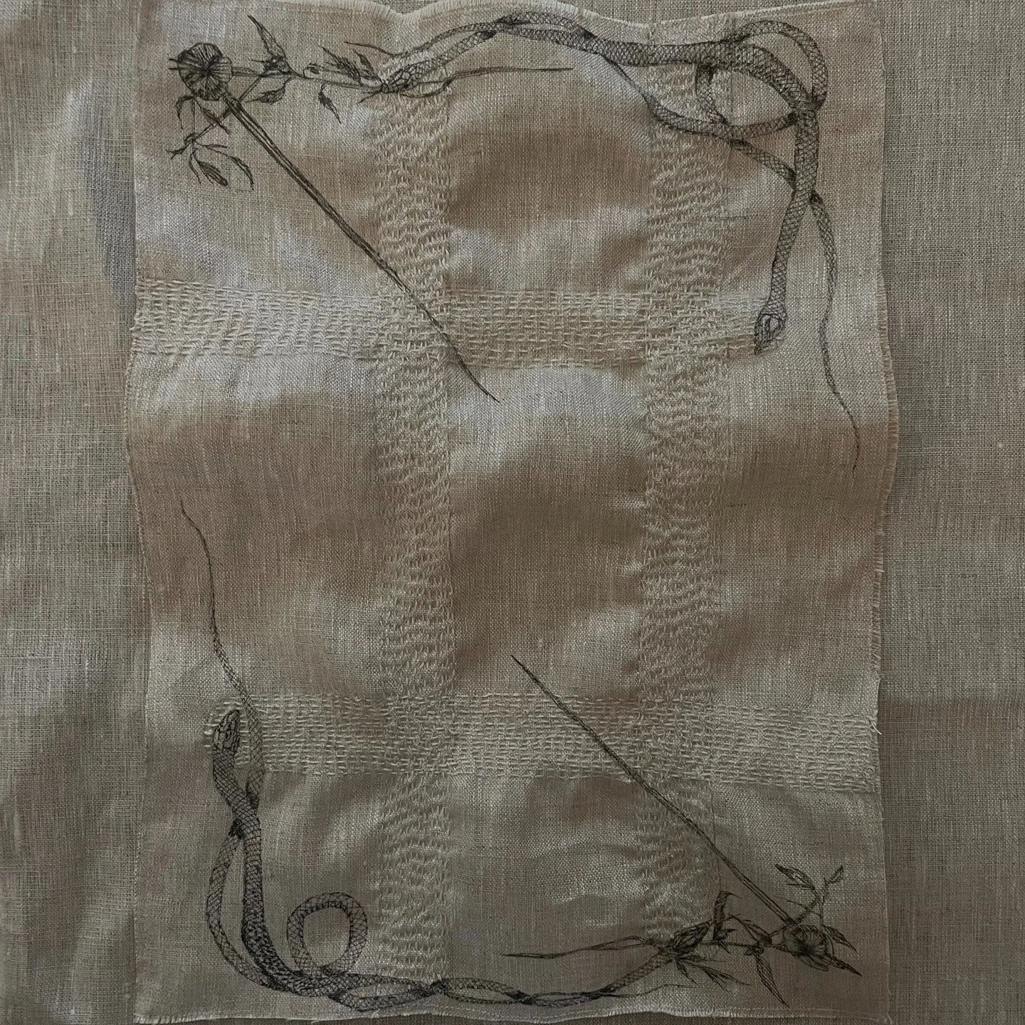 Preparing for Ecdysis. Now available in my shop, linked in bio.

A ritual cloth created for moments of transition and quiet ceremony. It may be used to adorn altars, accompany tarot readings, enhance tea rituals, or be framed as a visual meditation.

