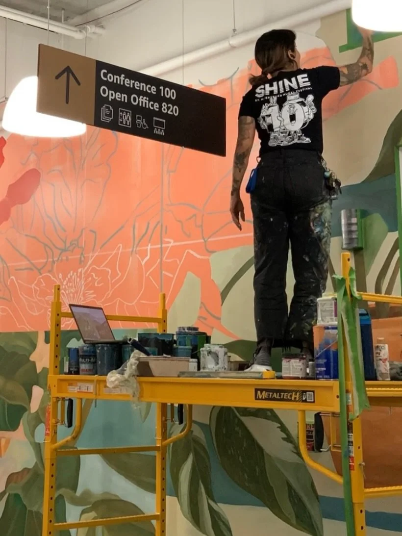 3rd floor wip install from earlier this year for a private clients corporate headquarters in Wynwood, Miami.

Dialing in scale, color, and placement as we go. A lot of problem-solving in real time to get everything to land right in the space.

In the