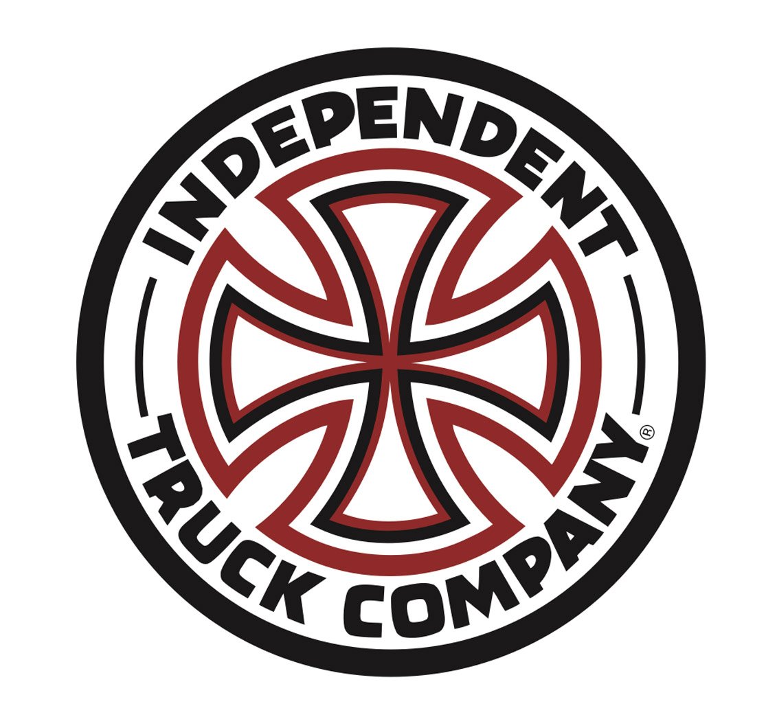 Circular logo with a red cross at the center, surrounded by the words 'Independent Truck Company' in black capital letters.