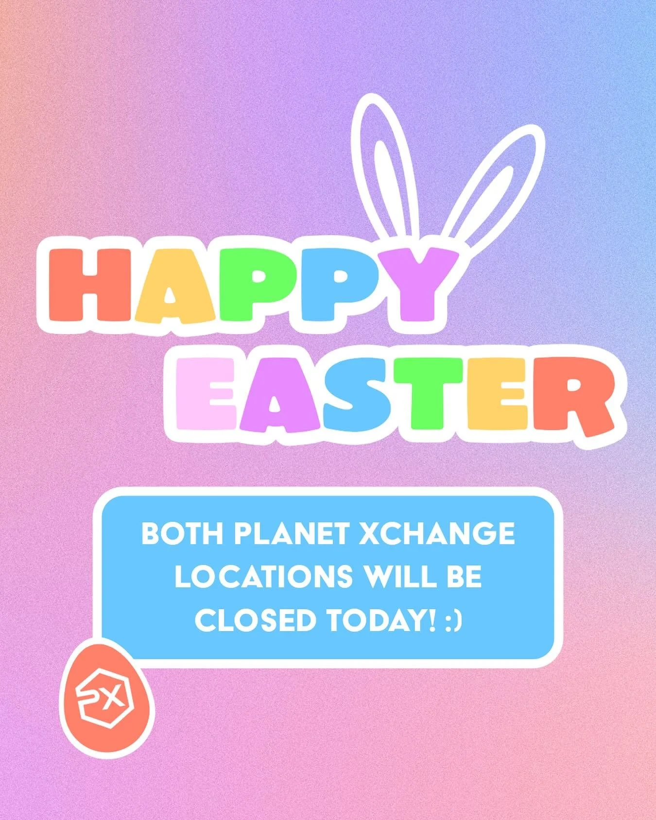 Happy Easter everybody! Both of our stores will be closed today for the holiday✨🐣