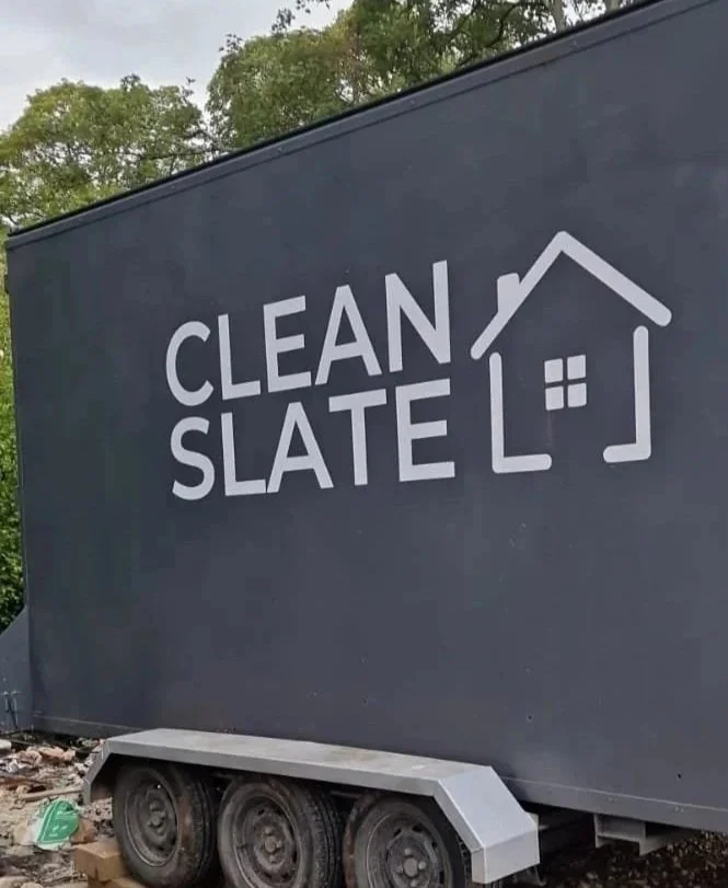 Box Trailer, Clean Slate Logo on the side