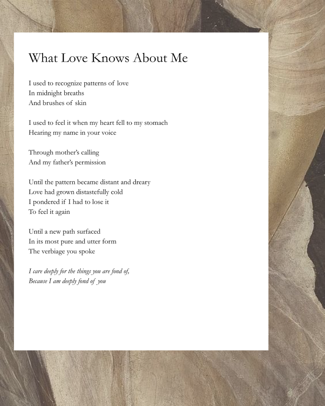 What Love Knows About Me